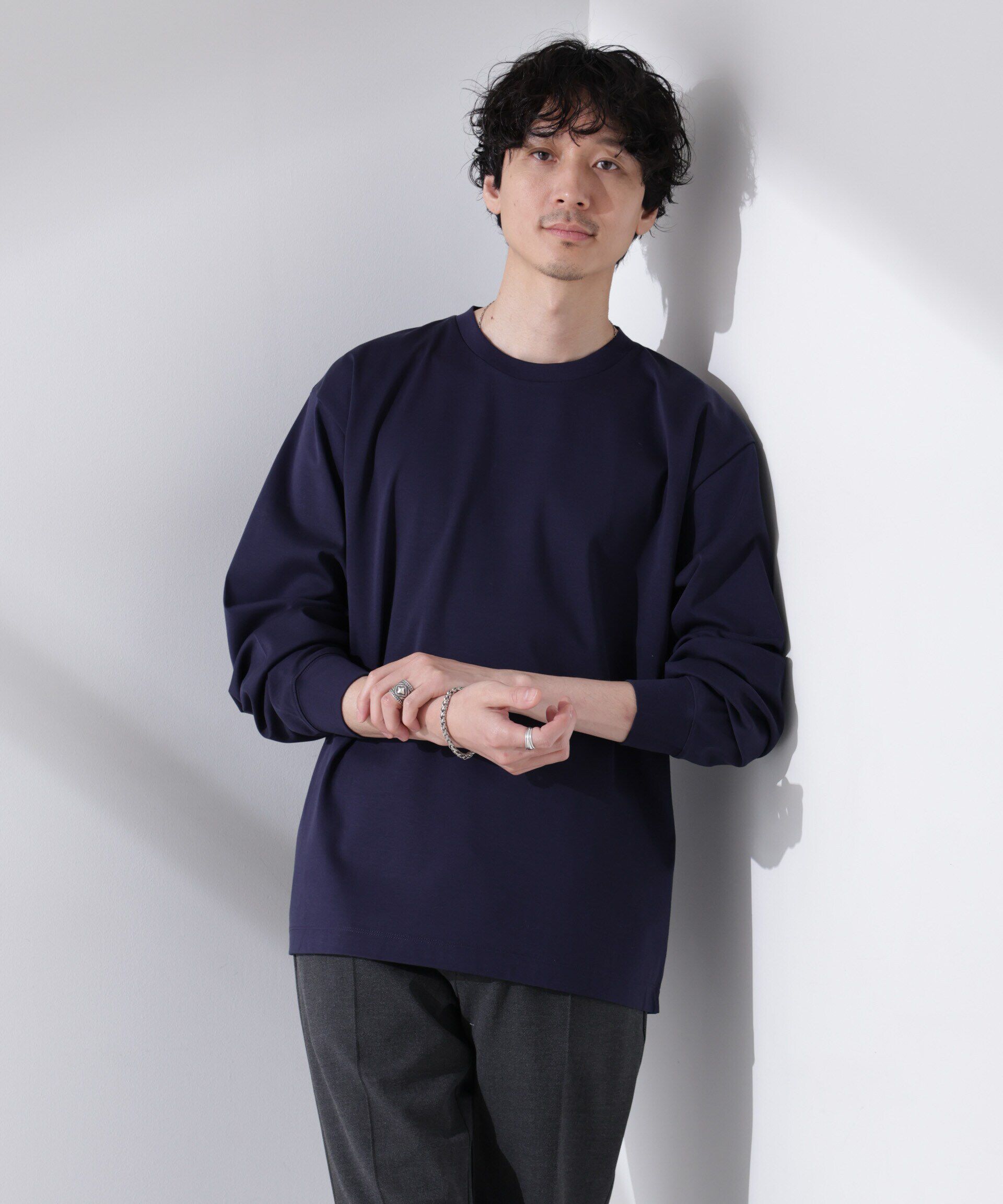 nano･universe「アンチスメル BIG クルーネックTシャツ 長袖」|Tシャツ・カットソー|