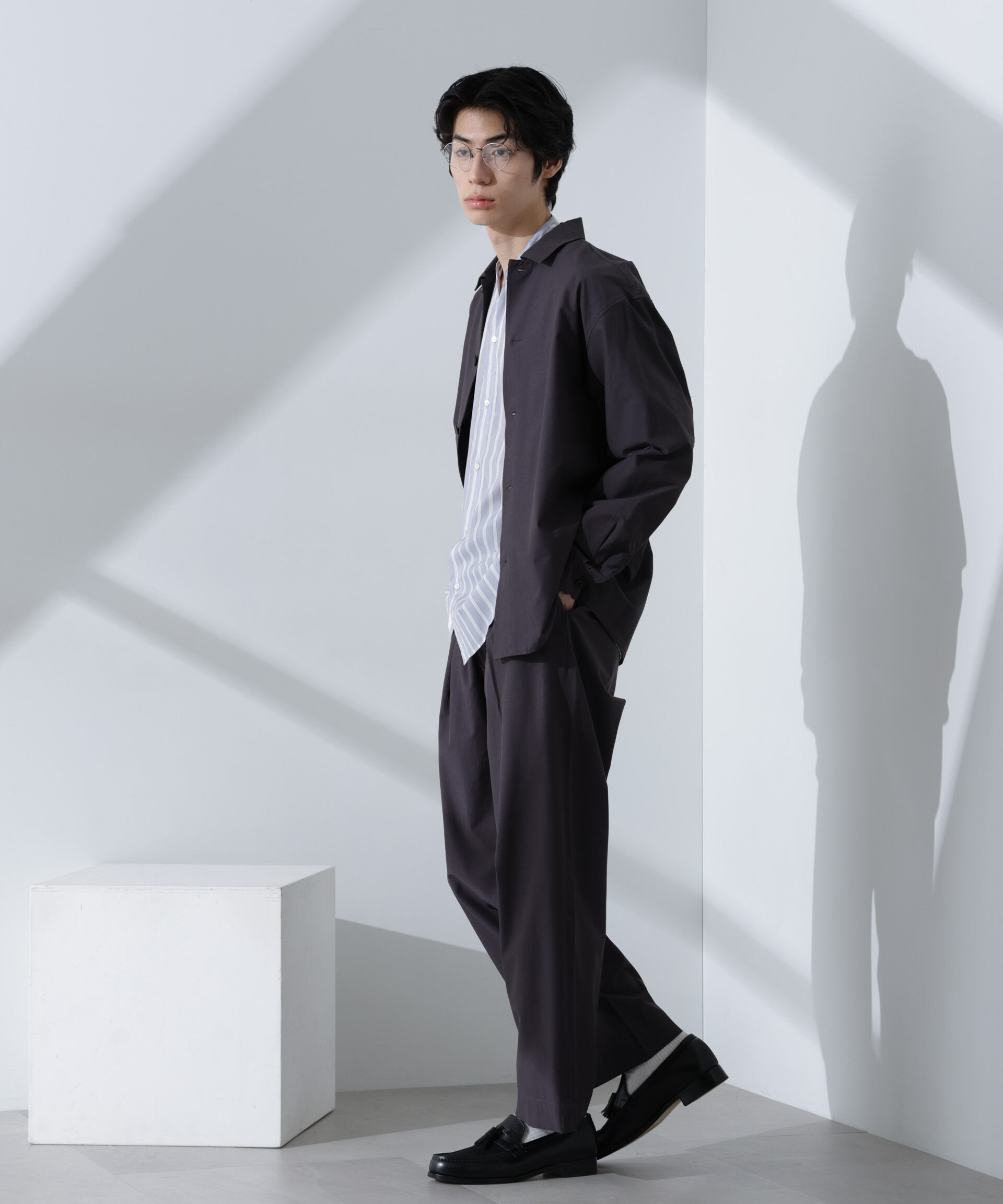 nano･universe「ストレッチワイドイージーパンツ(セットアップ可)」|チノ|