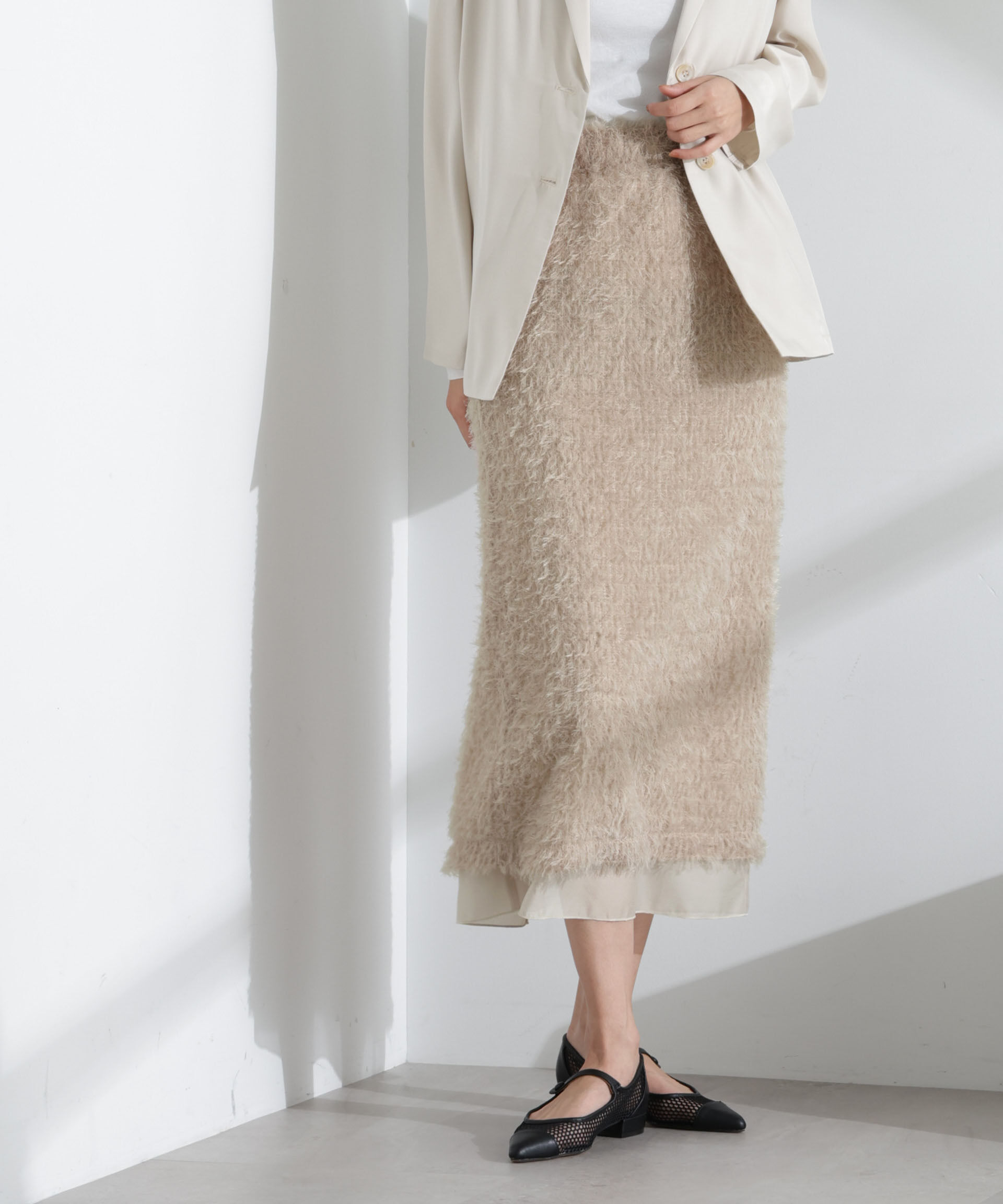 nano･universe「チュールフリンジスカート(セットアップ可)」|スカート|ライトベージ 1