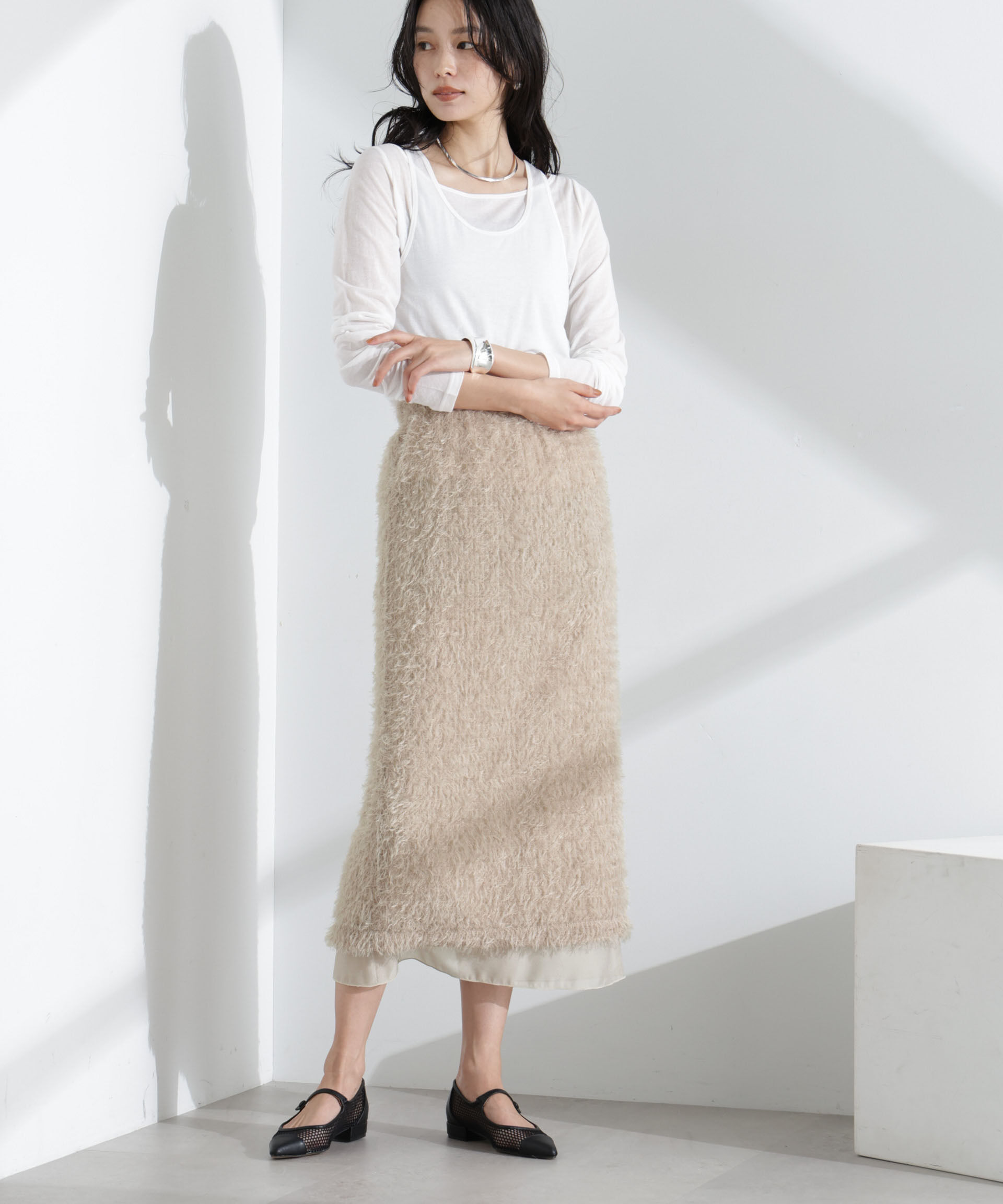 nano･universe「チュールフリンジスカート(セットアップ可)」|スカート|