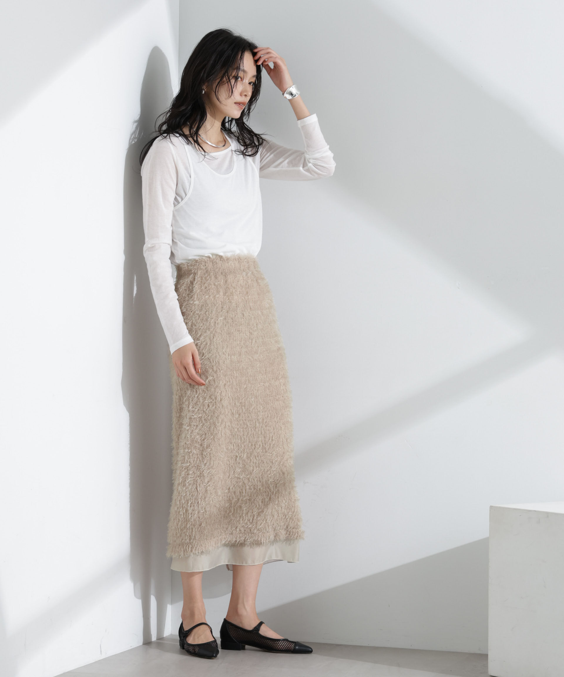 nano･universe「チュールフリンジスカート(セットアップ可)」|スカート|