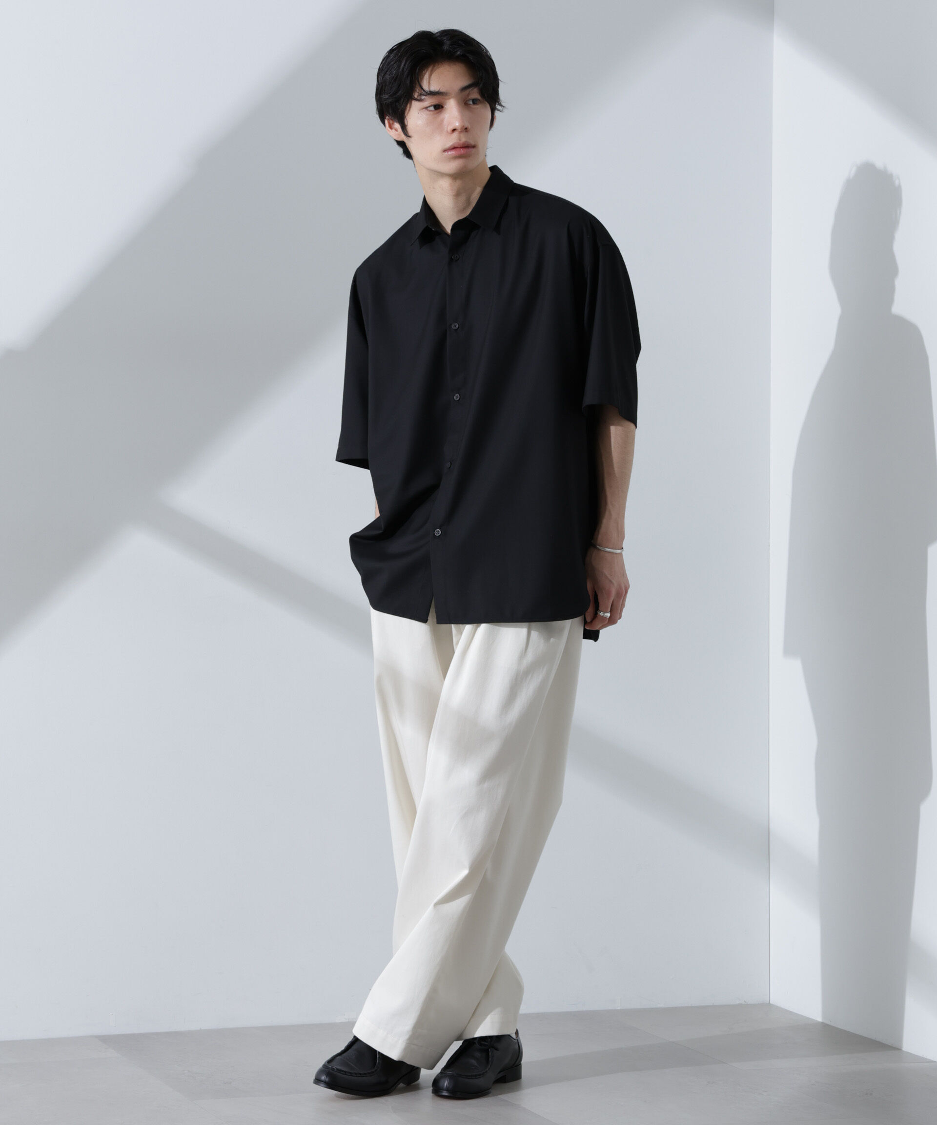 nano･universe「ビッグドレープシャツ 半袖」|シャツ・ブラウス|