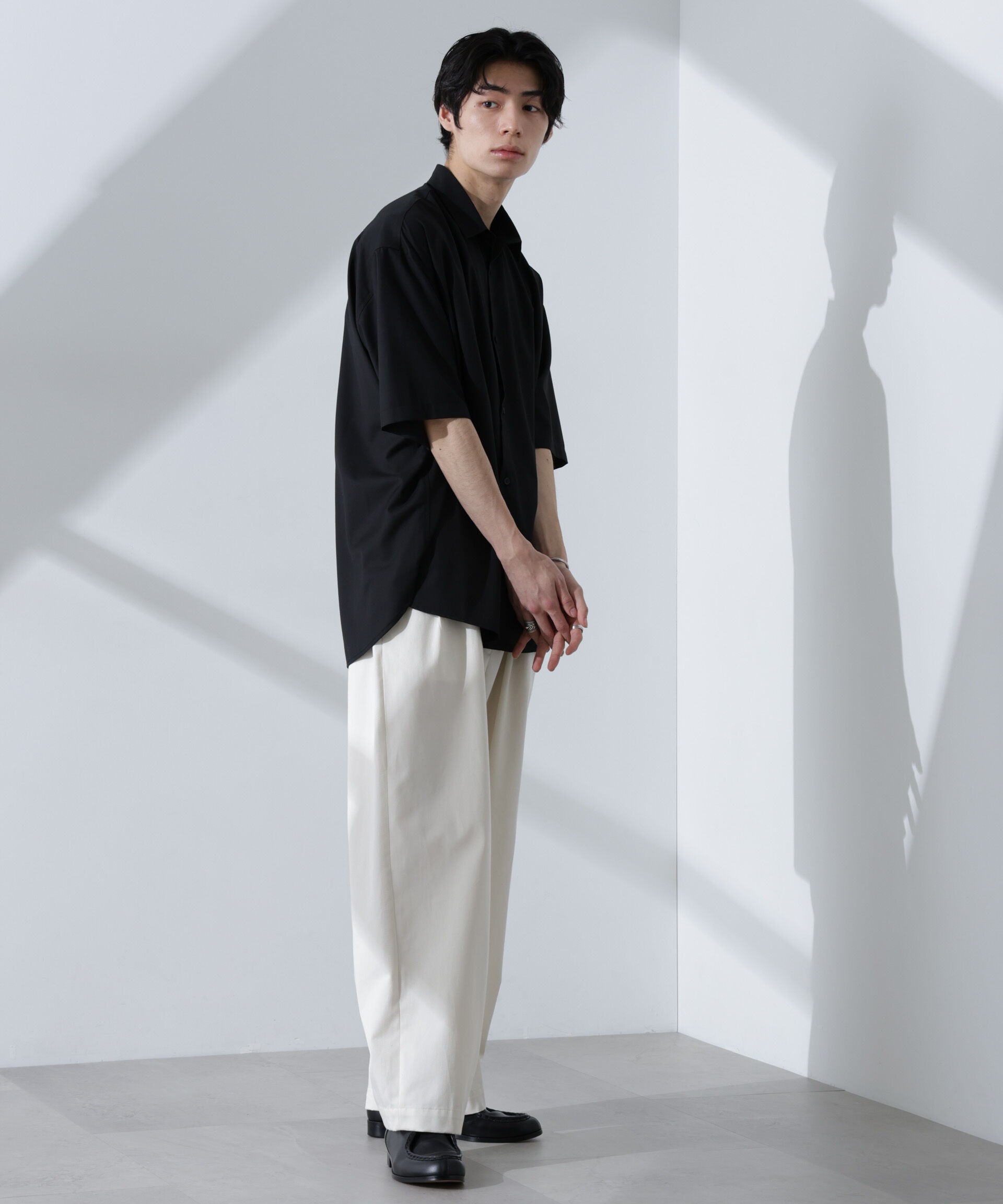 nano･universe「ビッグドレープシャツ 半袖」|シャツ・ブラウス|