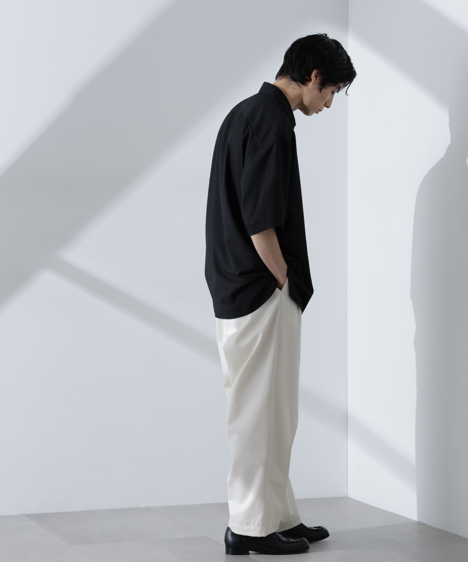 nano･universe「ビッグドレープシャツ 半袖」|シャツ・ブラウス|