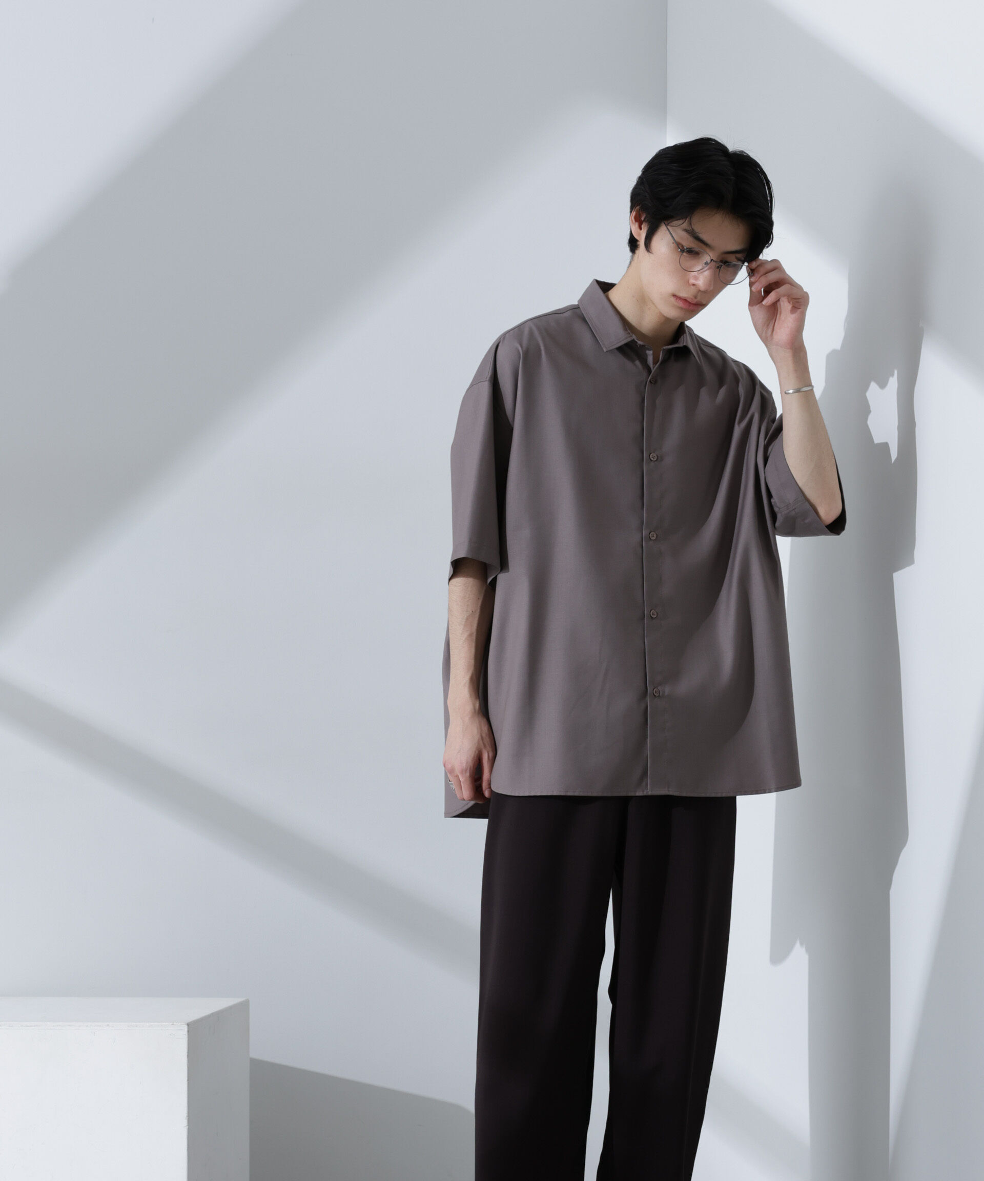 nano･universe「ビッグドレープシャツ 半袖」|シャツ・ブラウス|