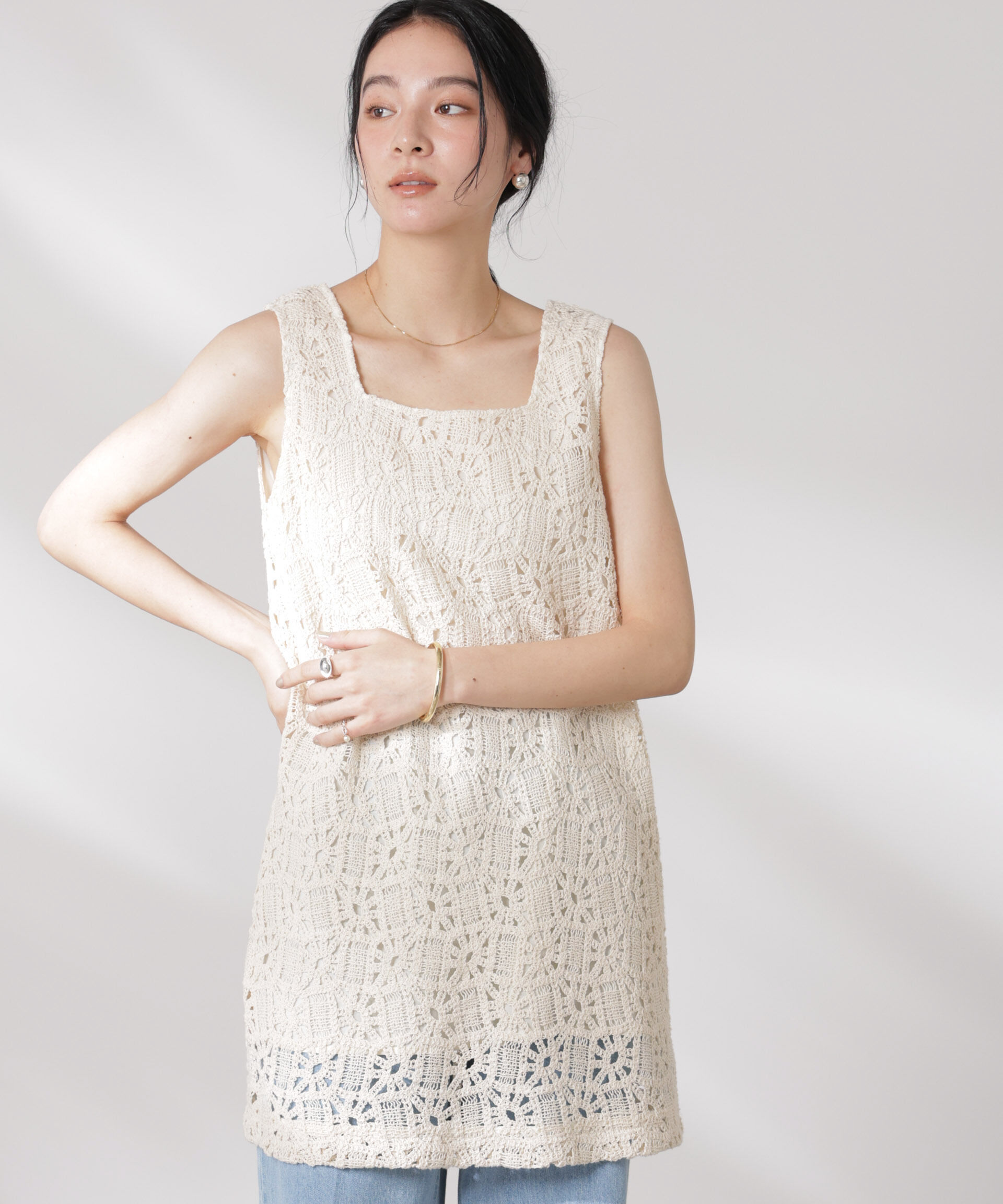 nano･universe「コットンコードレースミニワンピース(セットアップ可)」|ワンピース|