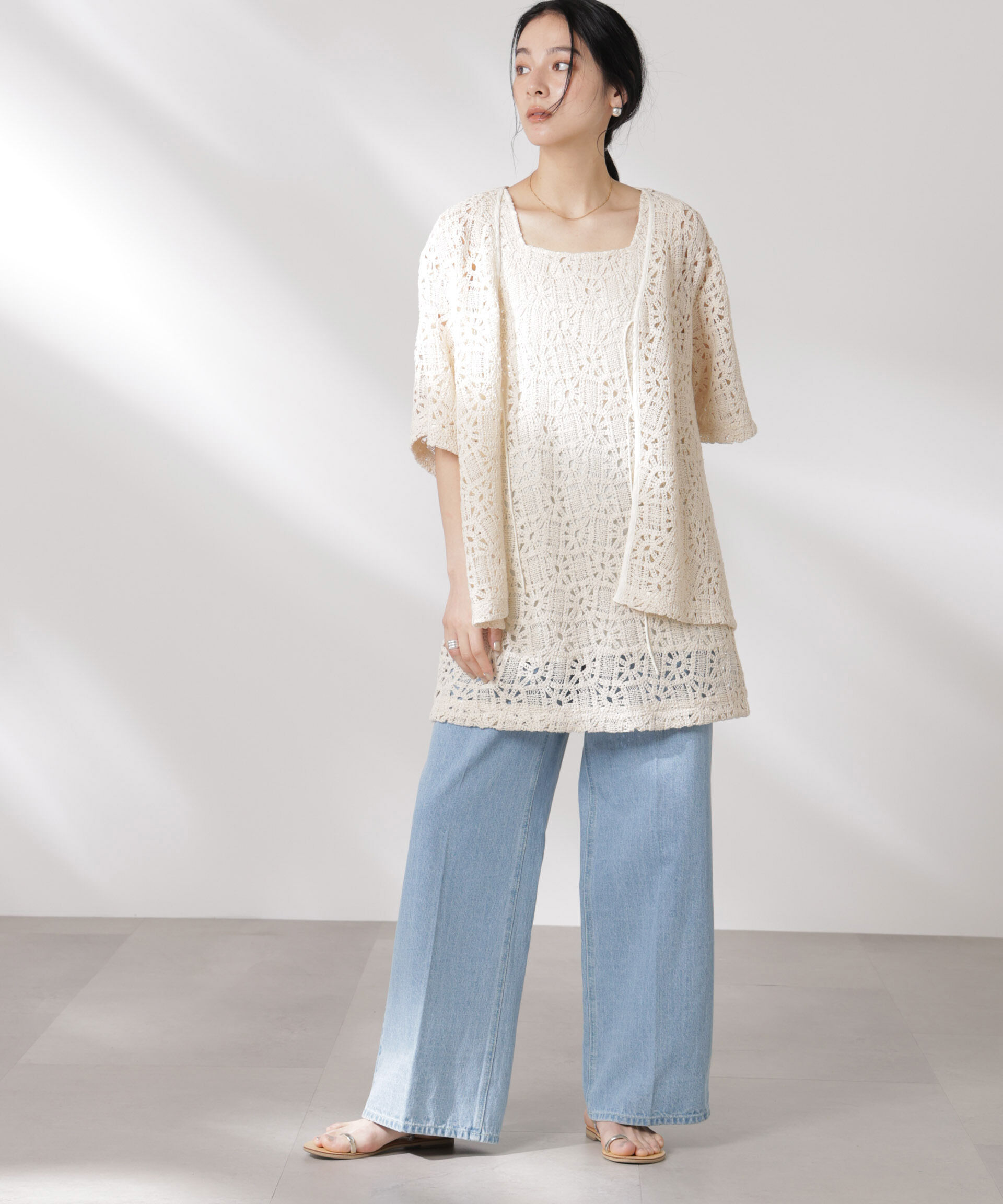 nano･universe「コットンコードレースミニワンピース(セットアップ可)」|ワンピース|