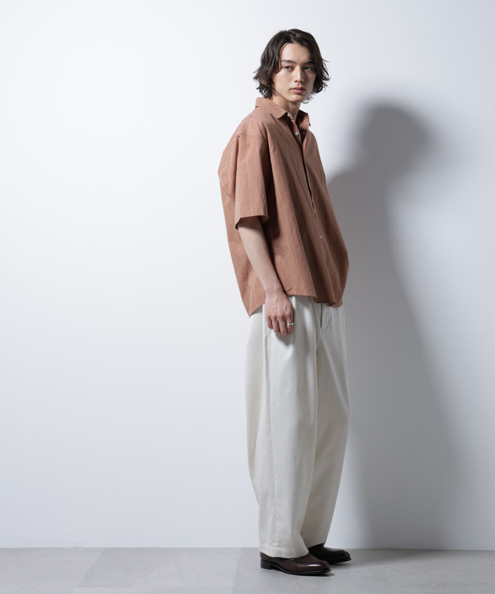 nano･universe「レギュラーカラーコットンリネンストライプシャツ」|シャツ・ブラウス|