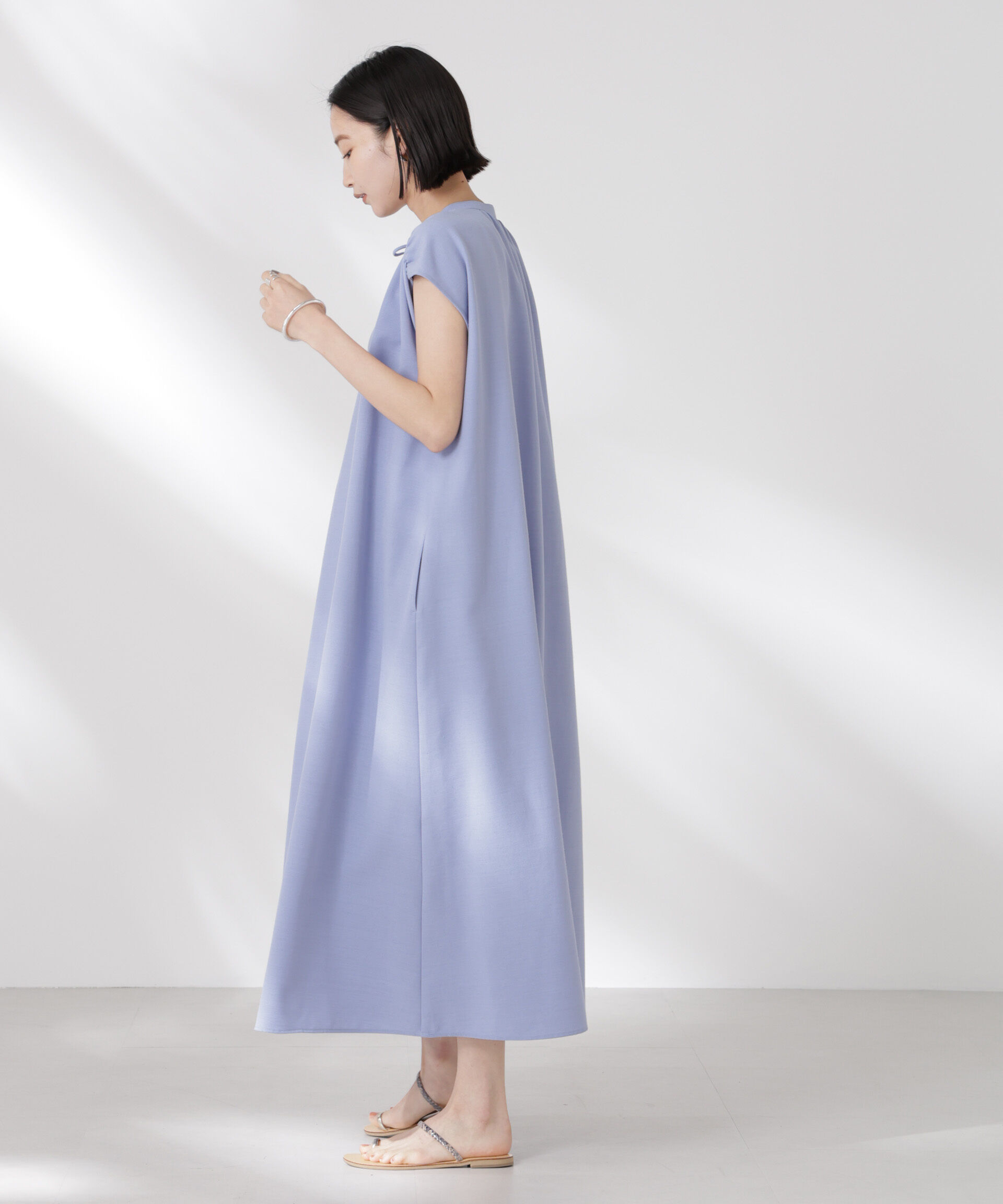 nano･universe「ギャザーショルダーフレアワンピース」|ワンピース|