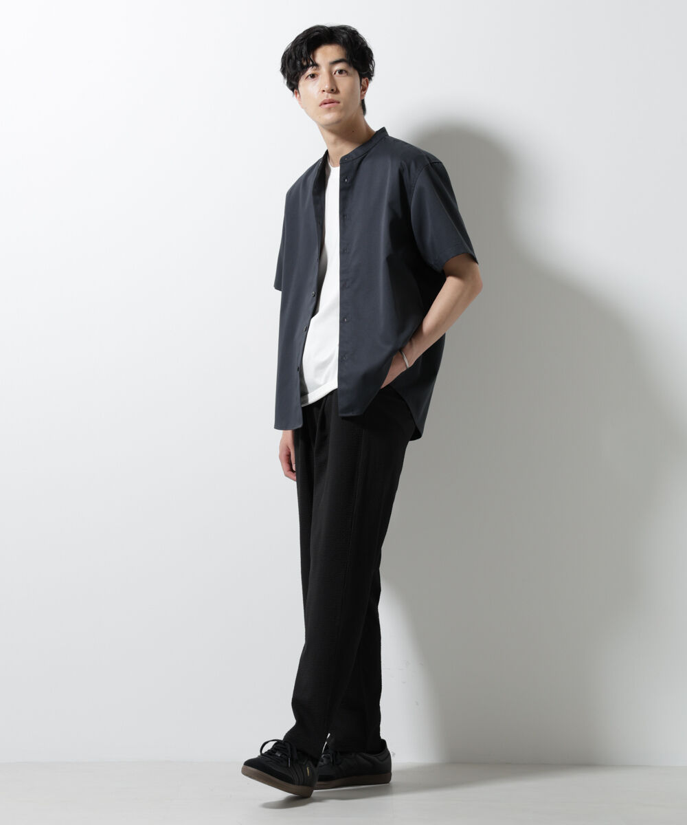 nano･universe「ジャージーサッカーワイドテーパードパンツ」|チノ|