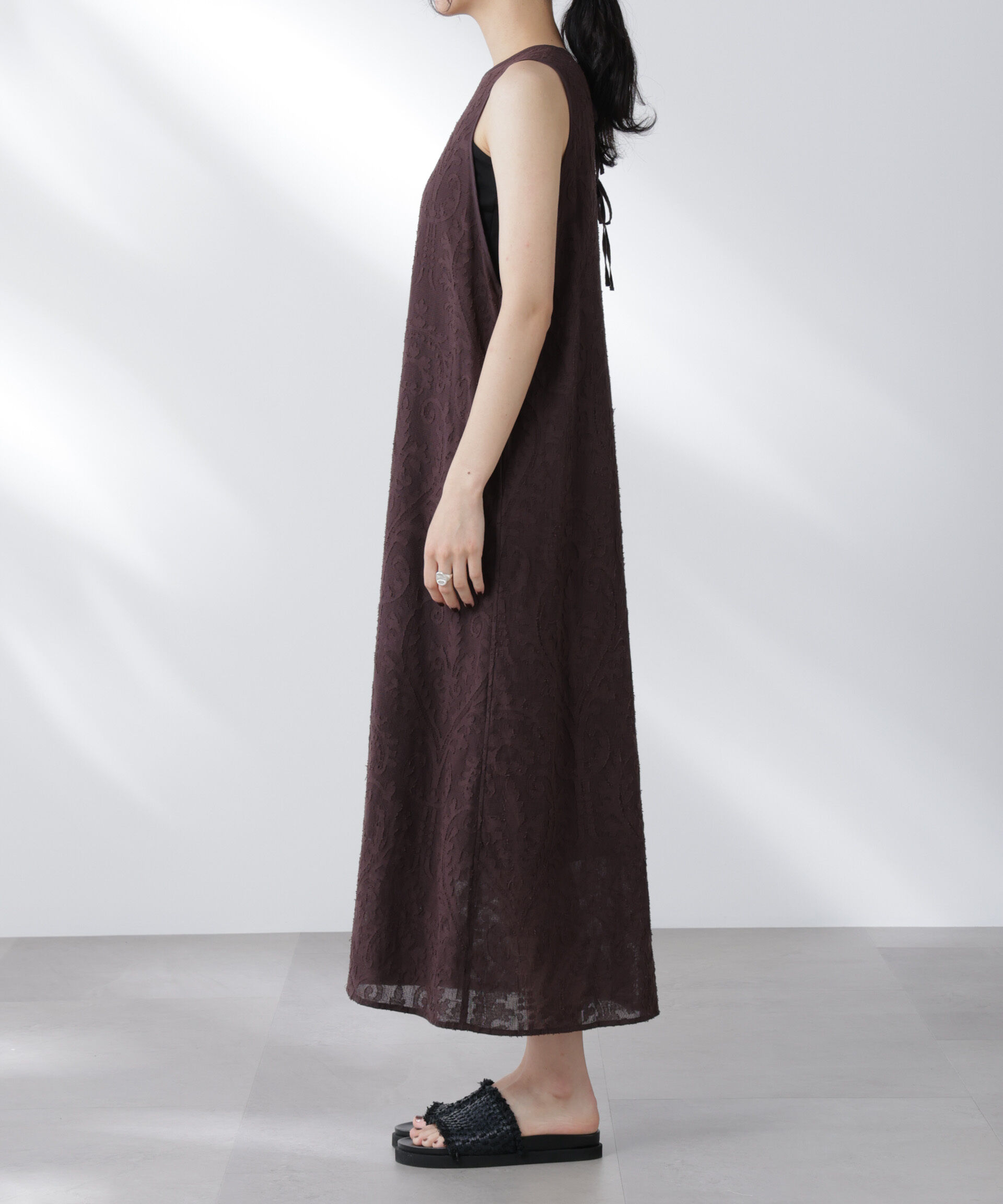 nano･universe「made in india カットワークジャカードワンピース(セットアップ可)」|ワンピース|