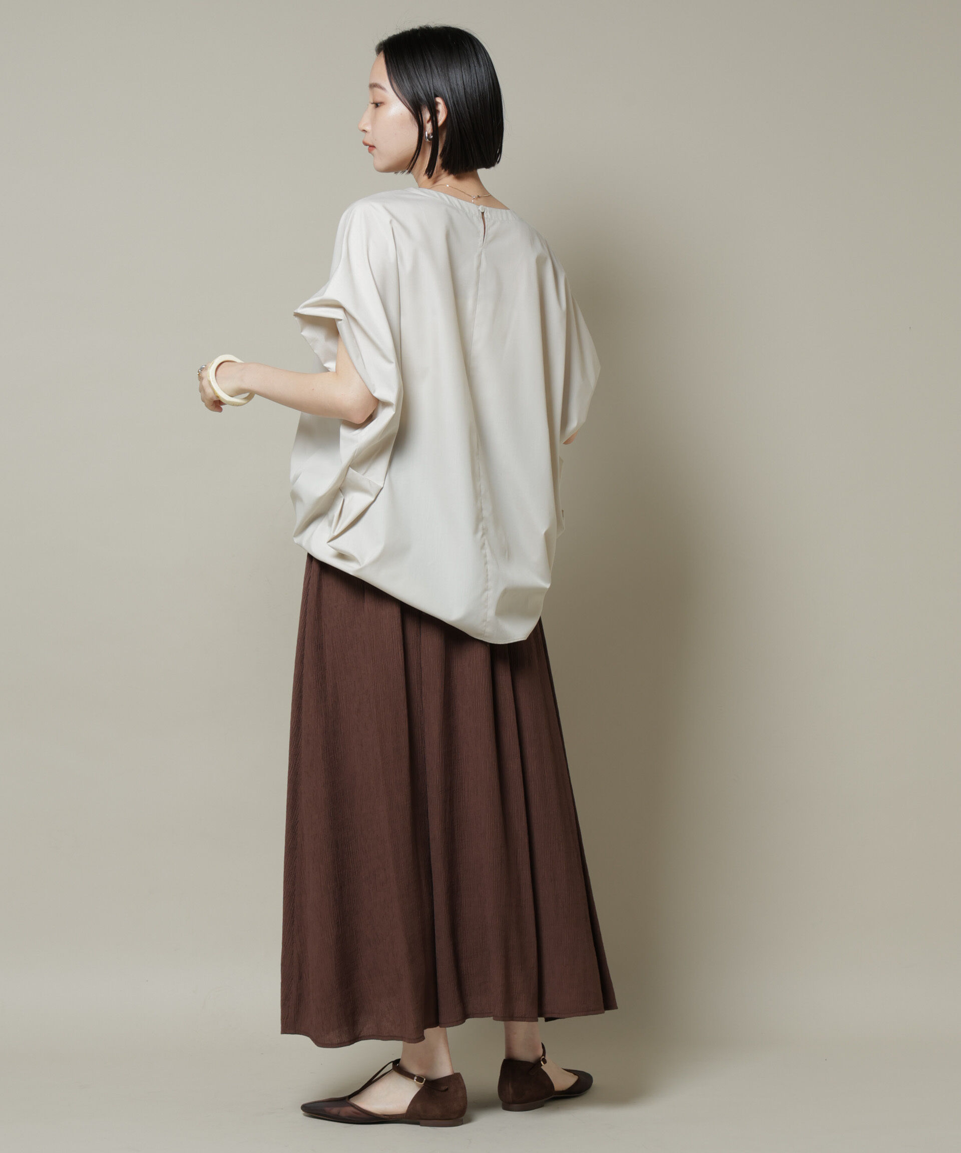nano･universe「ドルマンワイドスキッパーブラウス」|シャツ・ブラウス|