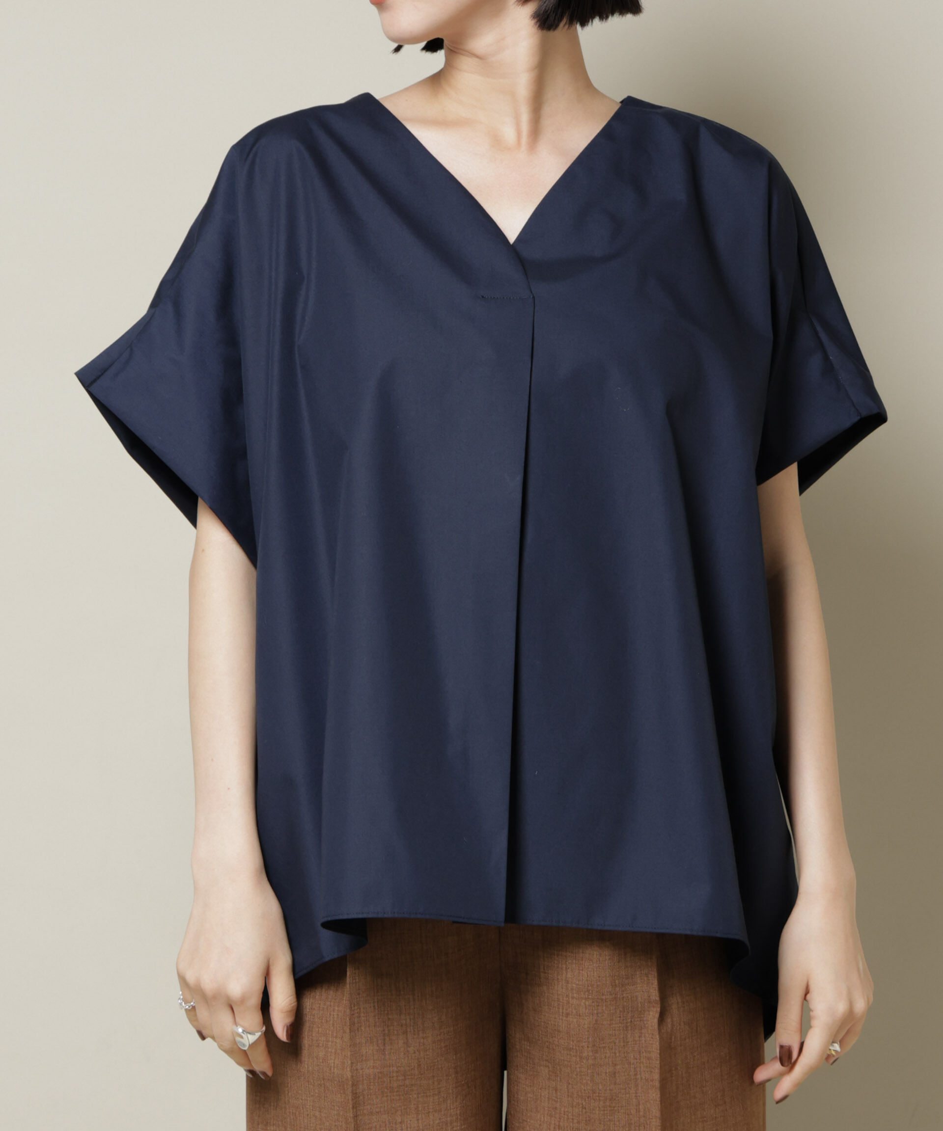 nano･universe「ドルマンワイドスキッパーブラウス」|シャツ・ブラウス|