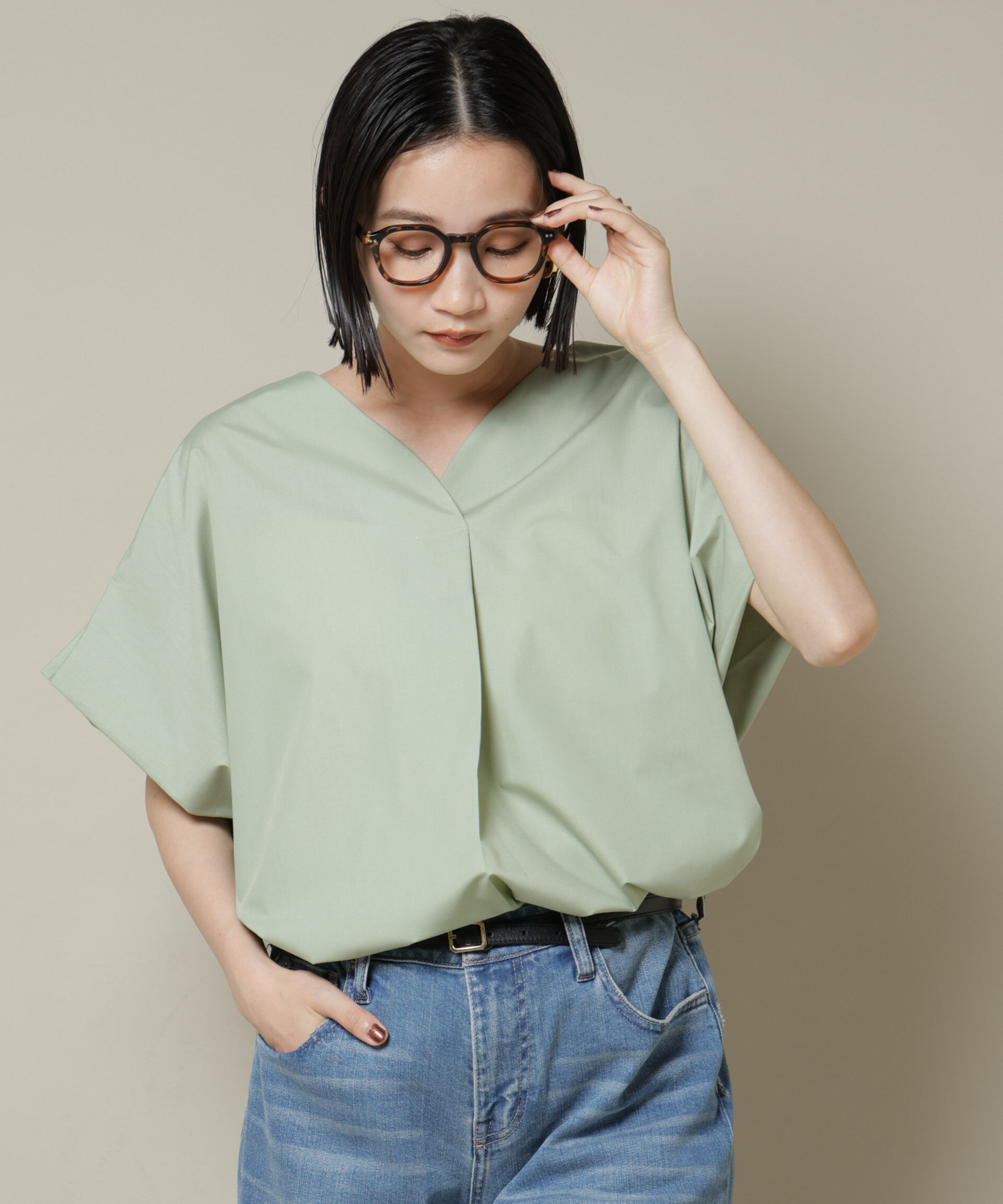 nano･universe「ドルマンワイドスキッパーブラウス」|シャツ・ブラウス|