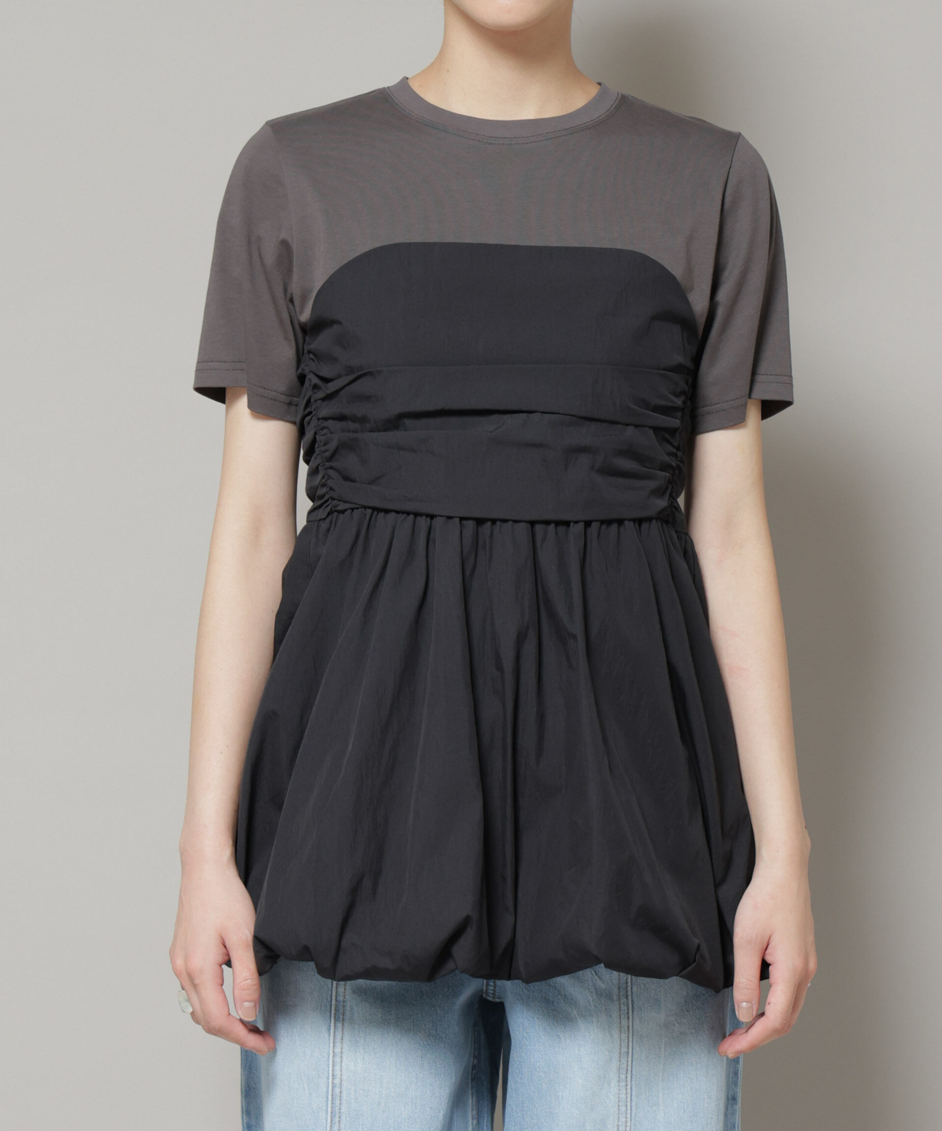 nano･universe「バルーンビスチェドッキングトップス」|Tシャツ・カットソー|