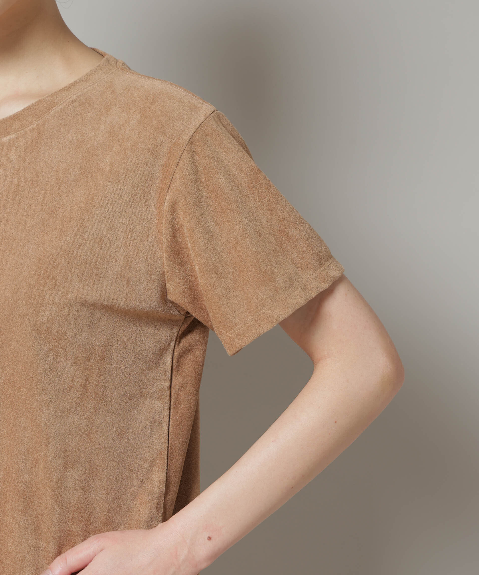 nano･universe「フェイクスエードTシャツ」|Tシャツ・カットソー|