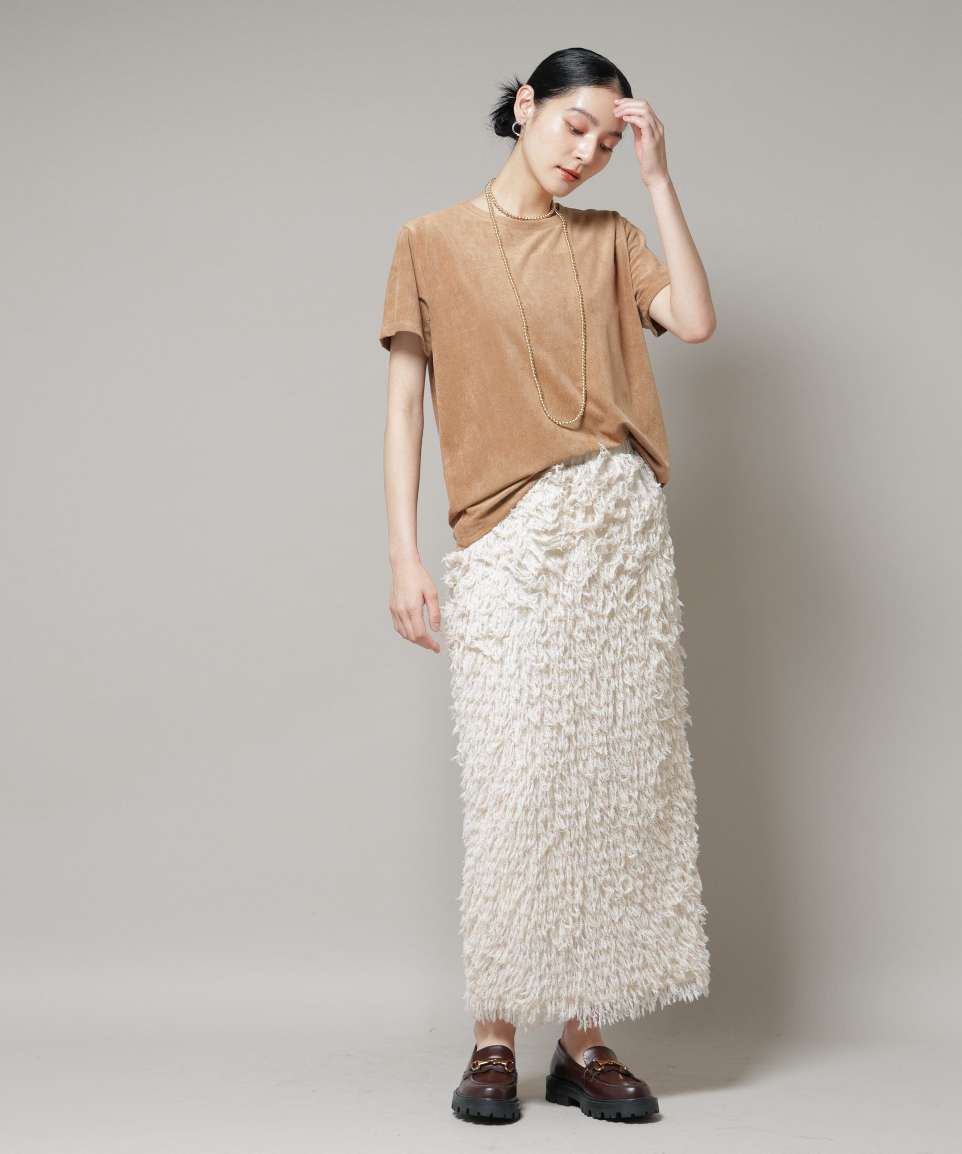 nano･universe「フェイクスエードTシャツ」|Tシャツ・カットソー|