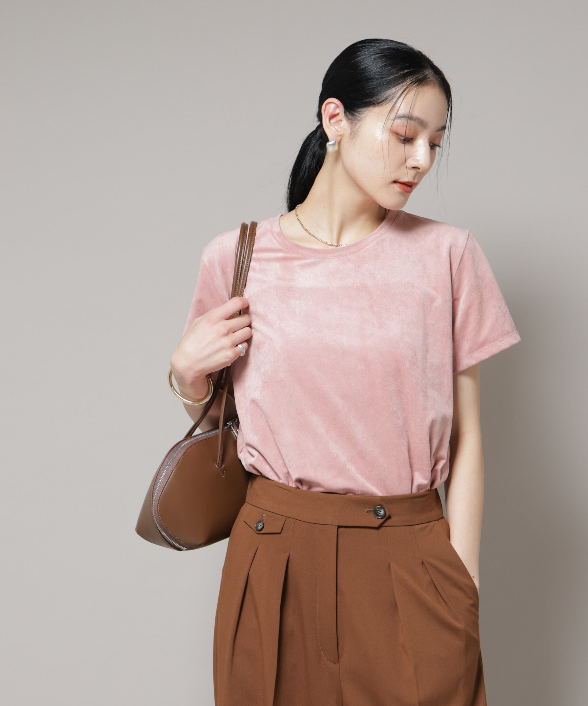 nano･universe「フェイクスエードTシャツ」|Tシャツ・カットソー|