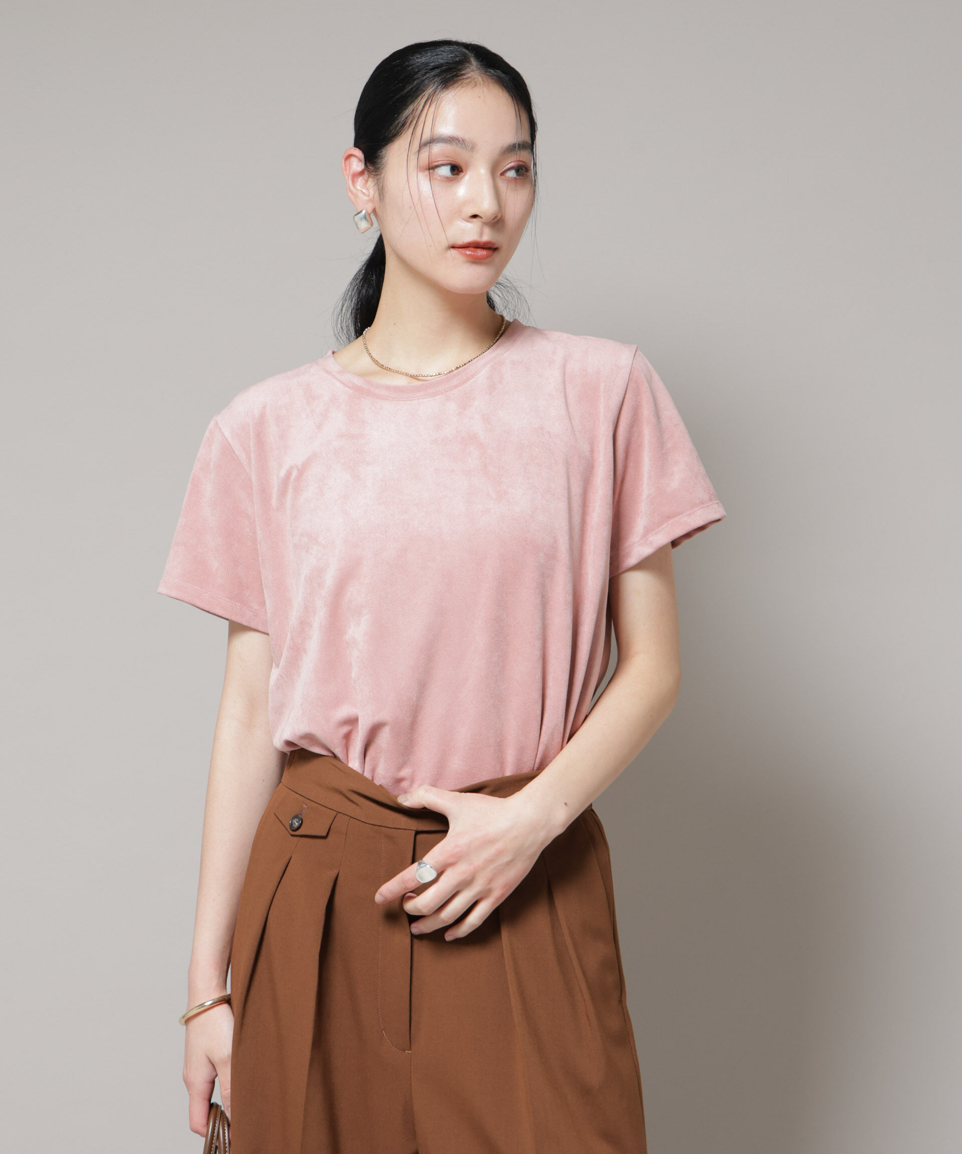 nano･universe「フェイクスエードTシャツ」|Tシャツ・カットソー|