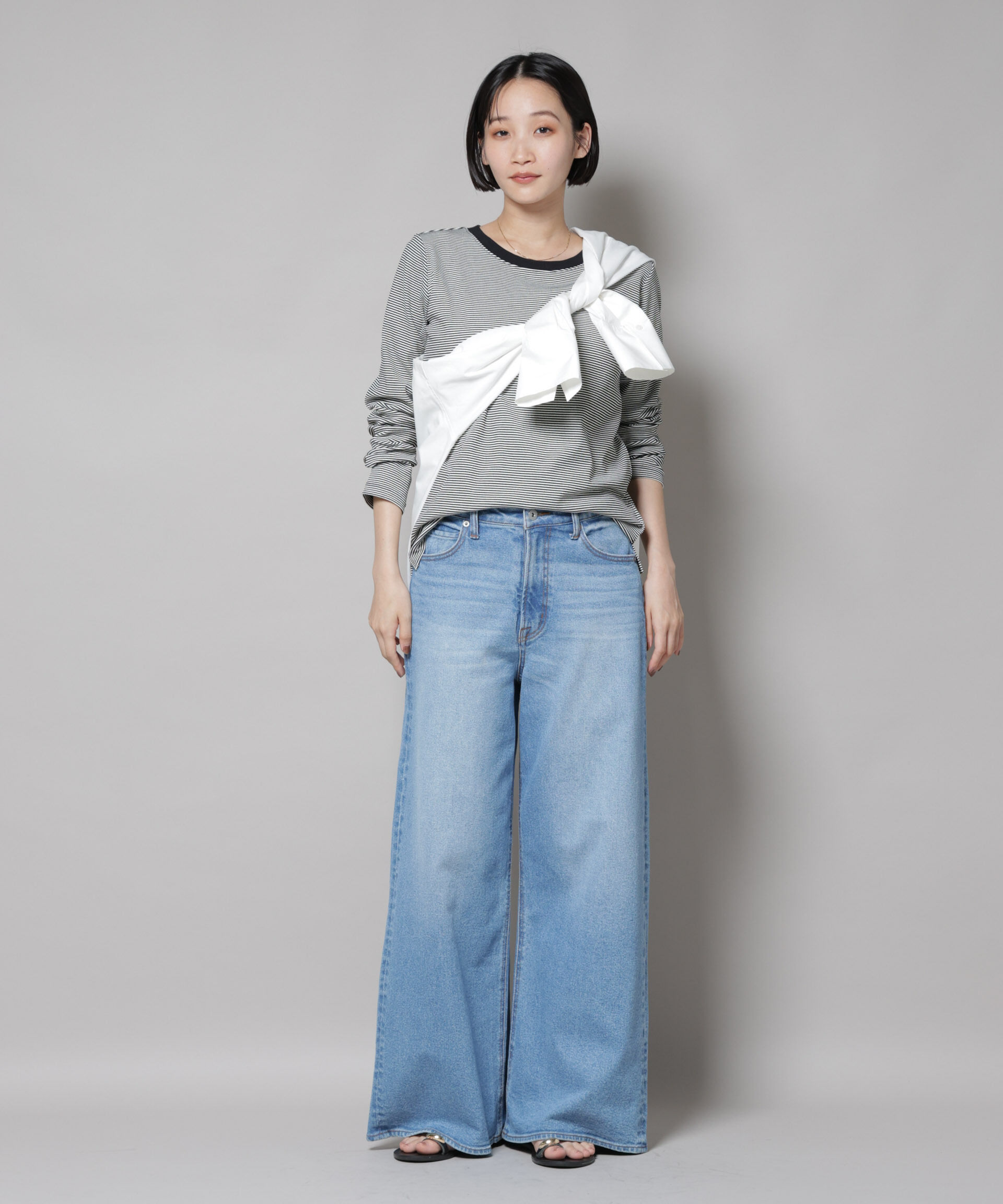 nano･universe「ミジンボーダーロングスリーブTシャツ」|Tシャツ・カットソー|