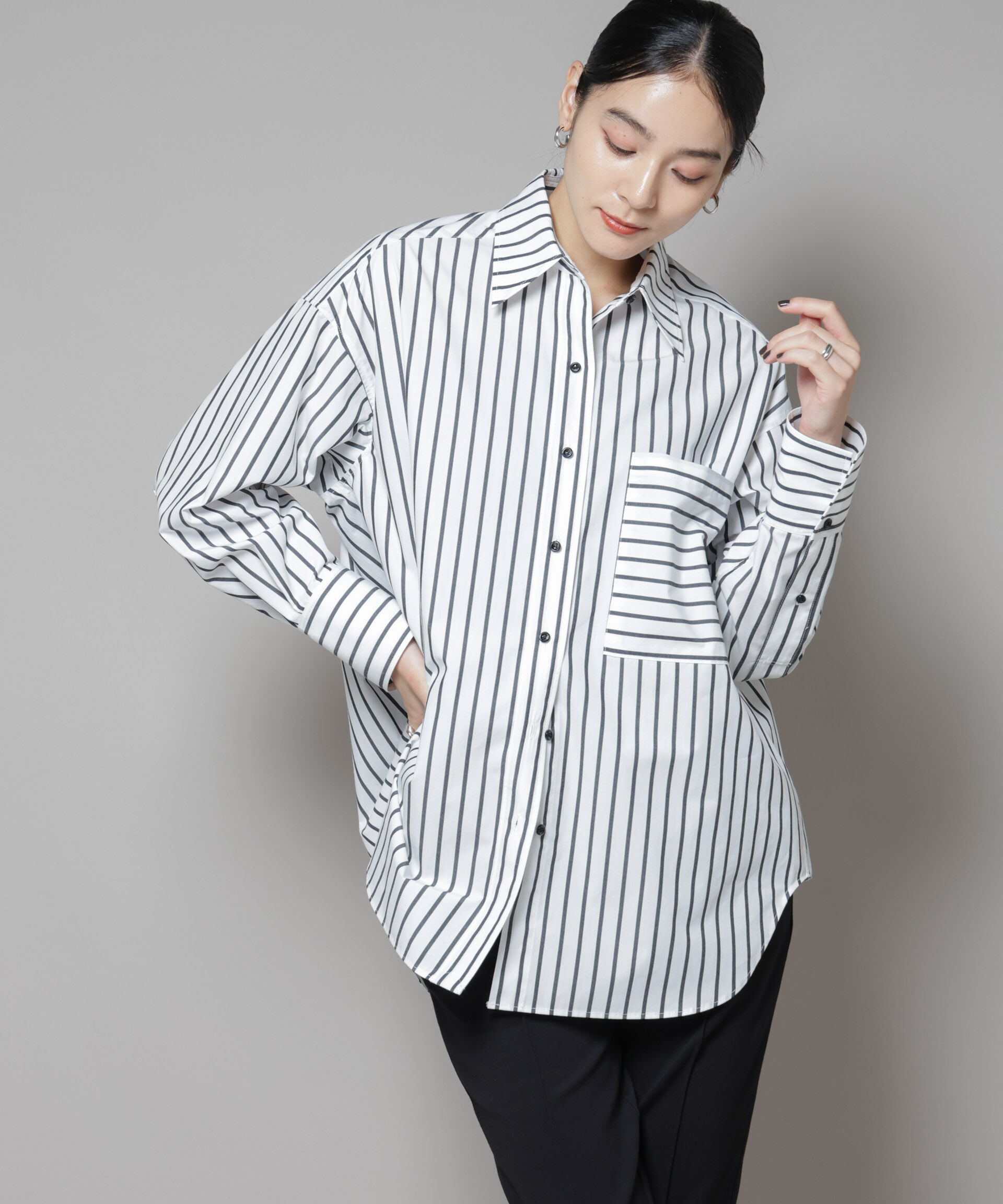 nano･universe「バッククロスオーバーシャツ」|シャツ・ブラウス|