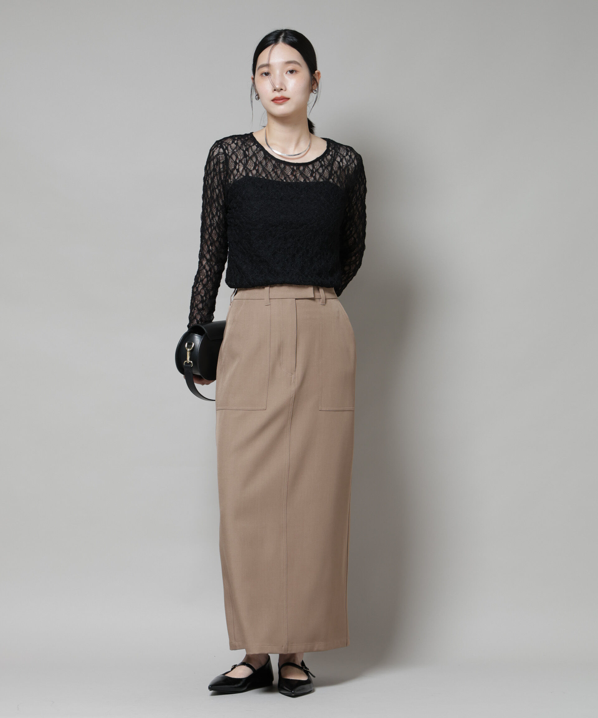 nano･universe「ポケットディティールナロースカート(セットアップ可)」|スカート|