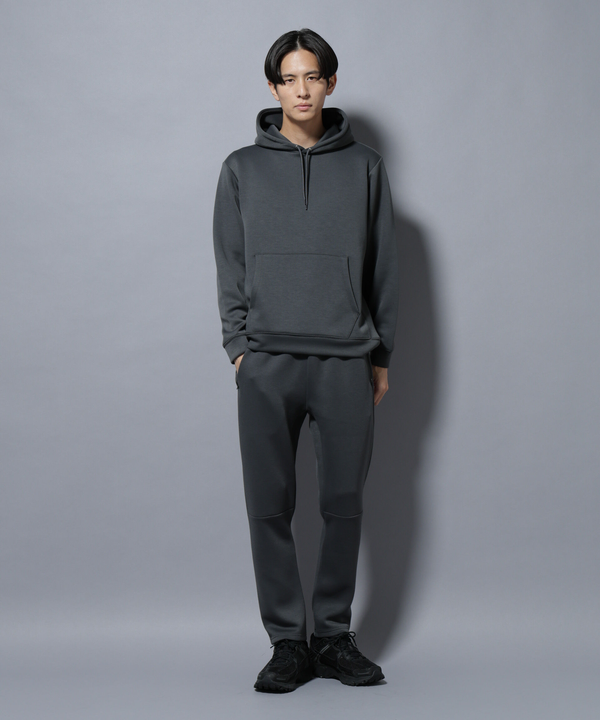 nano･universe「パネルダンボールフーディー 長袖(セットアップ可)」|Tシャツ・カットソー|