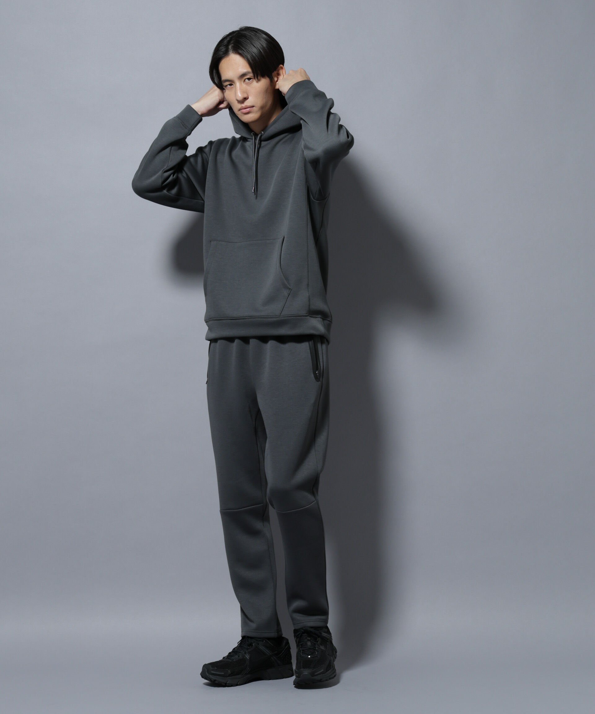 nano･universe「パネルダンボールフーディー 長袖(セットアップ可)」|Tシャツ・カットソー|