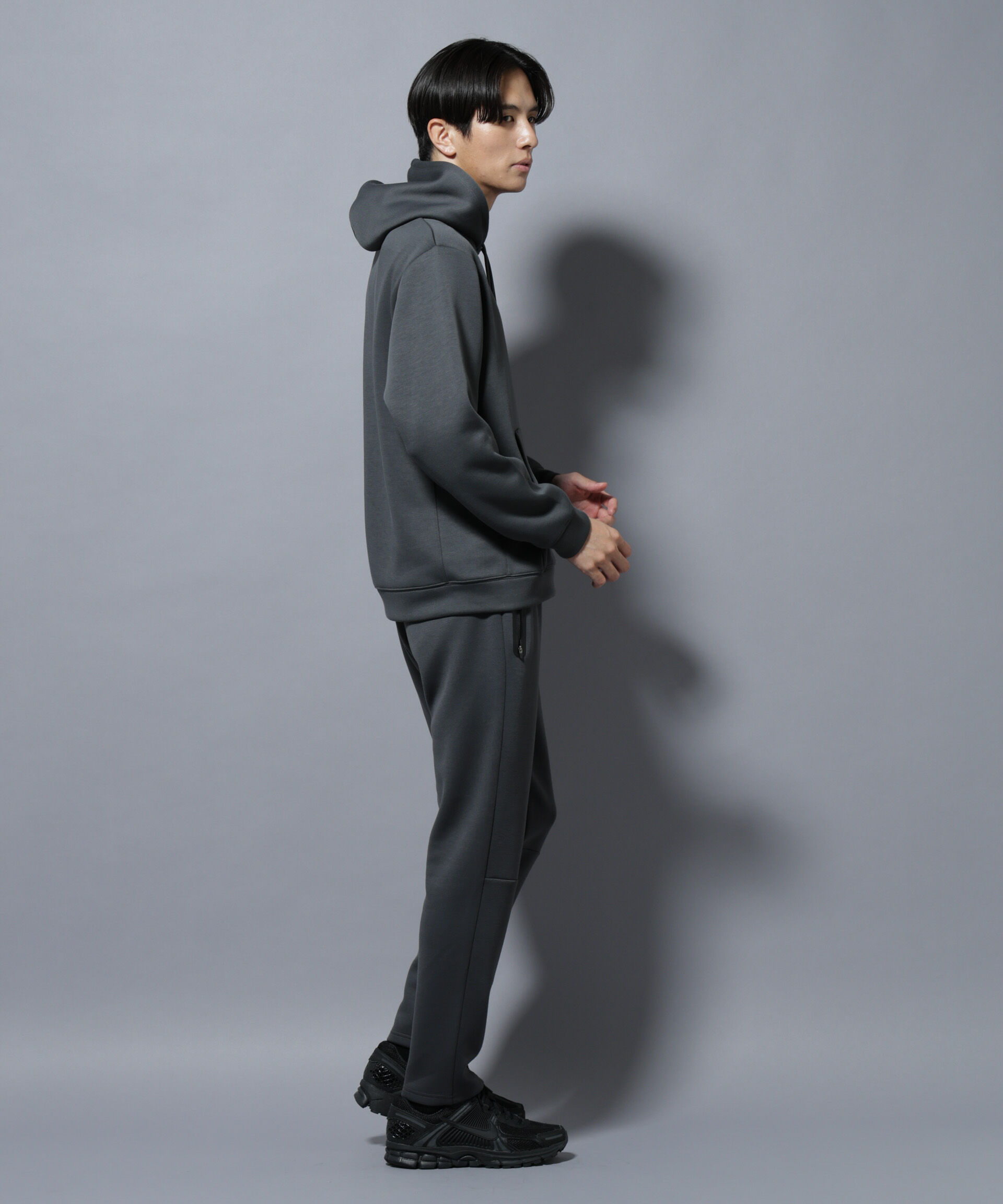 nano･universe「パネルダンボールフーディー 長袖(セットアップ可)」|Tシャツ・カットソー|