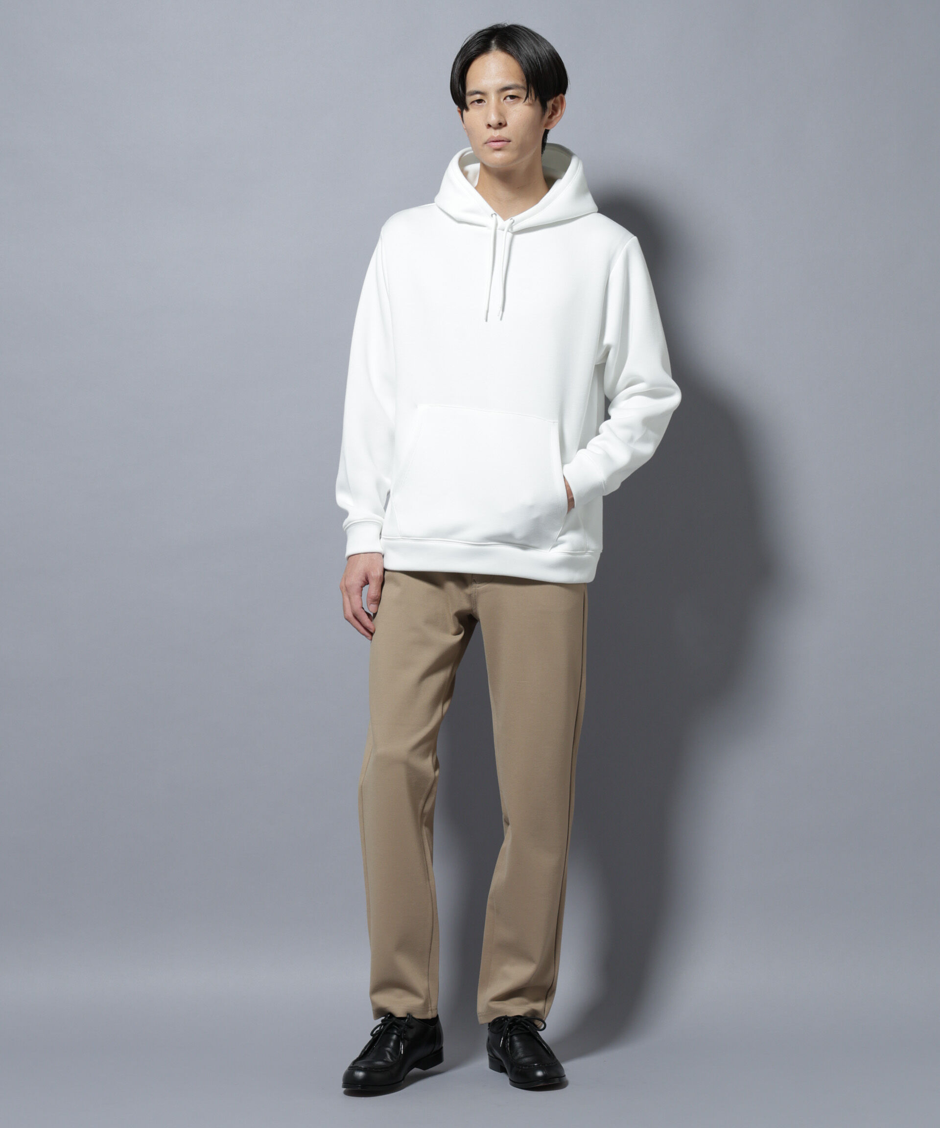 nano･universe「パネルダンボールフーディー 長袖(セットアップ可)」|Tシャツ・カットソー|