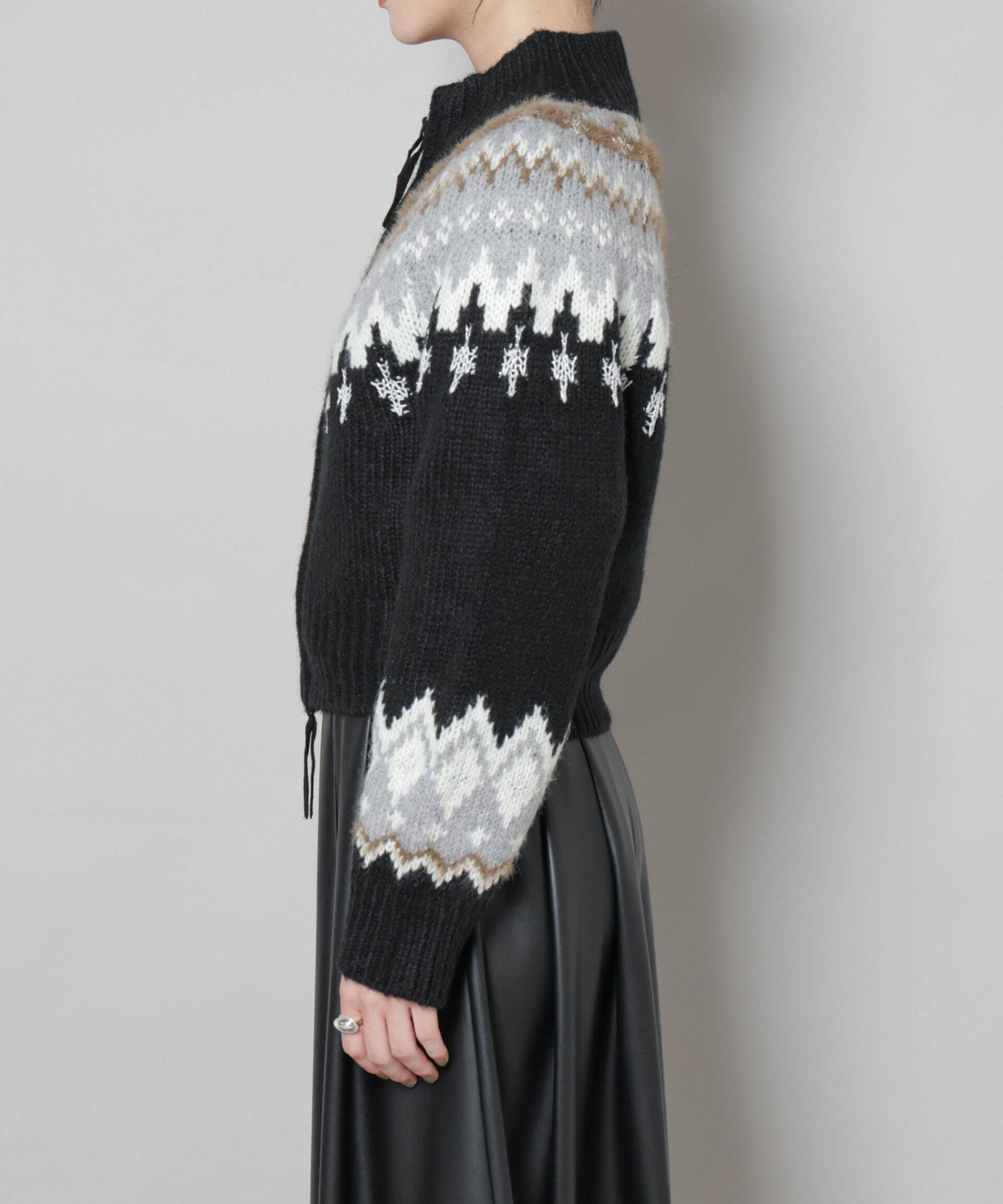 nano･universe「求心ショートzipカーディガン」|ニット・セーター|