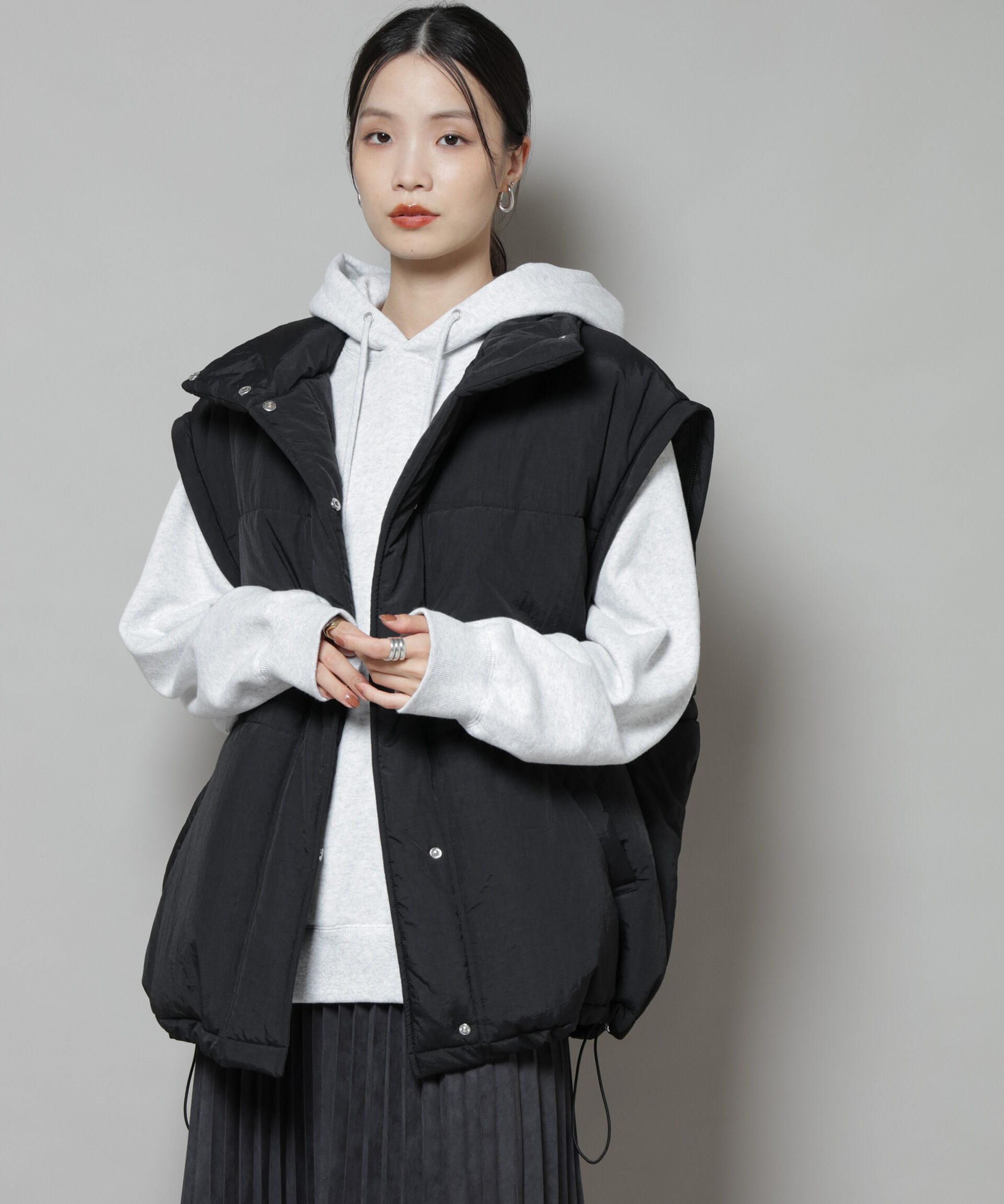 nano･universe「撥水加工・機能中綿 ２wayベスト＆スタンドジップブルゾン」|その他|