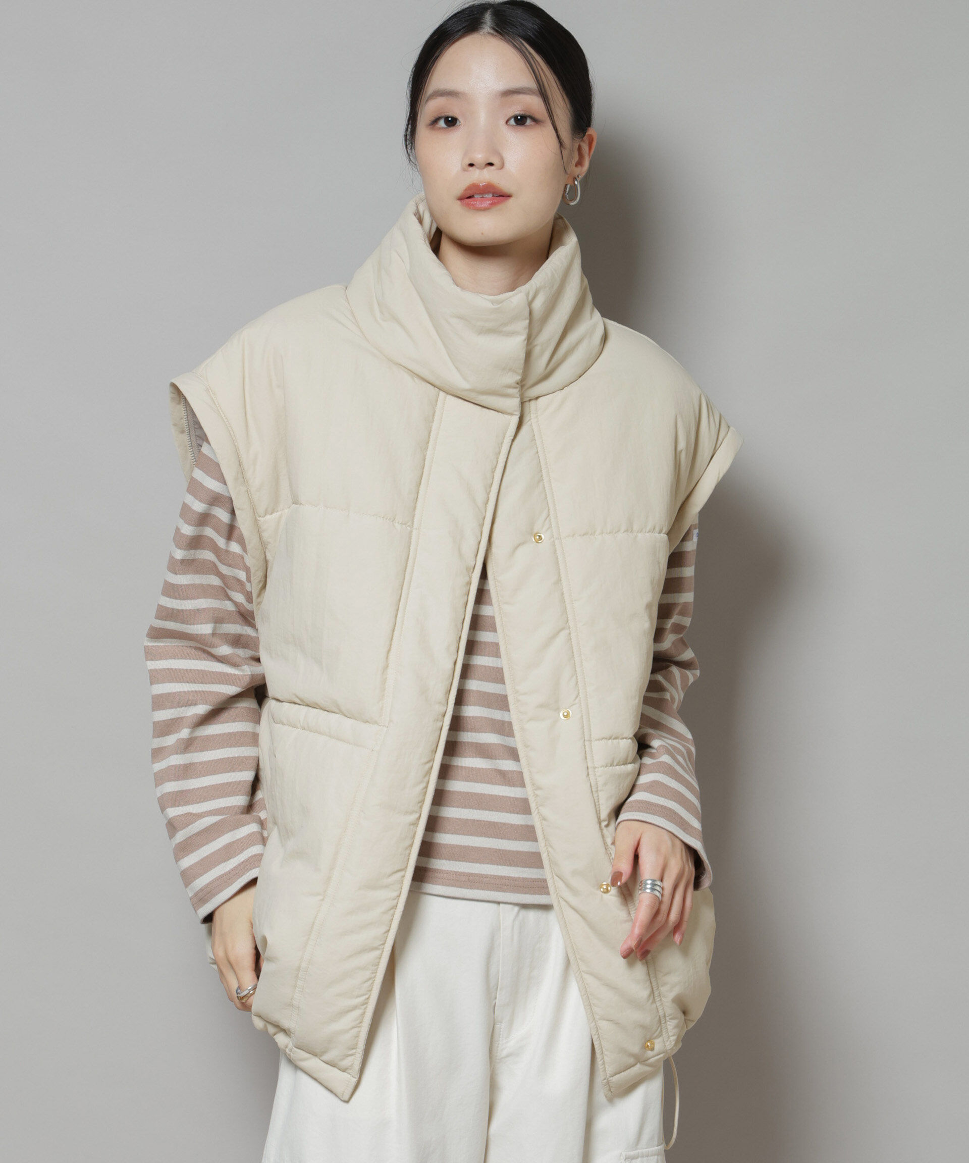 nano･universe「撥水加工・機能中綿 ２wayベスト＆スタンドジップブルゾン」|その他|