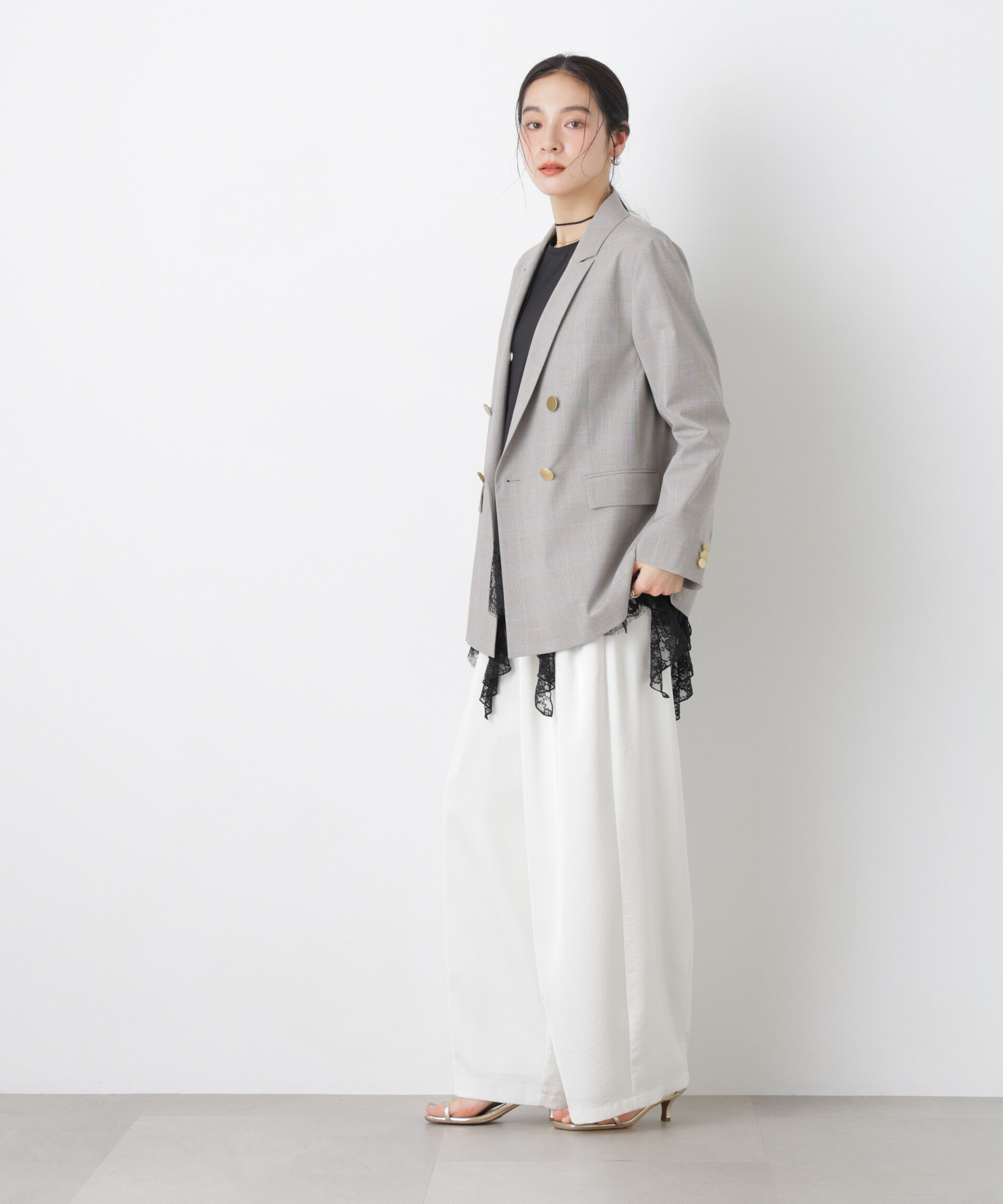 nano･universe「レースラッフルヘムカットトップス」|Tシャツ・カットソー|