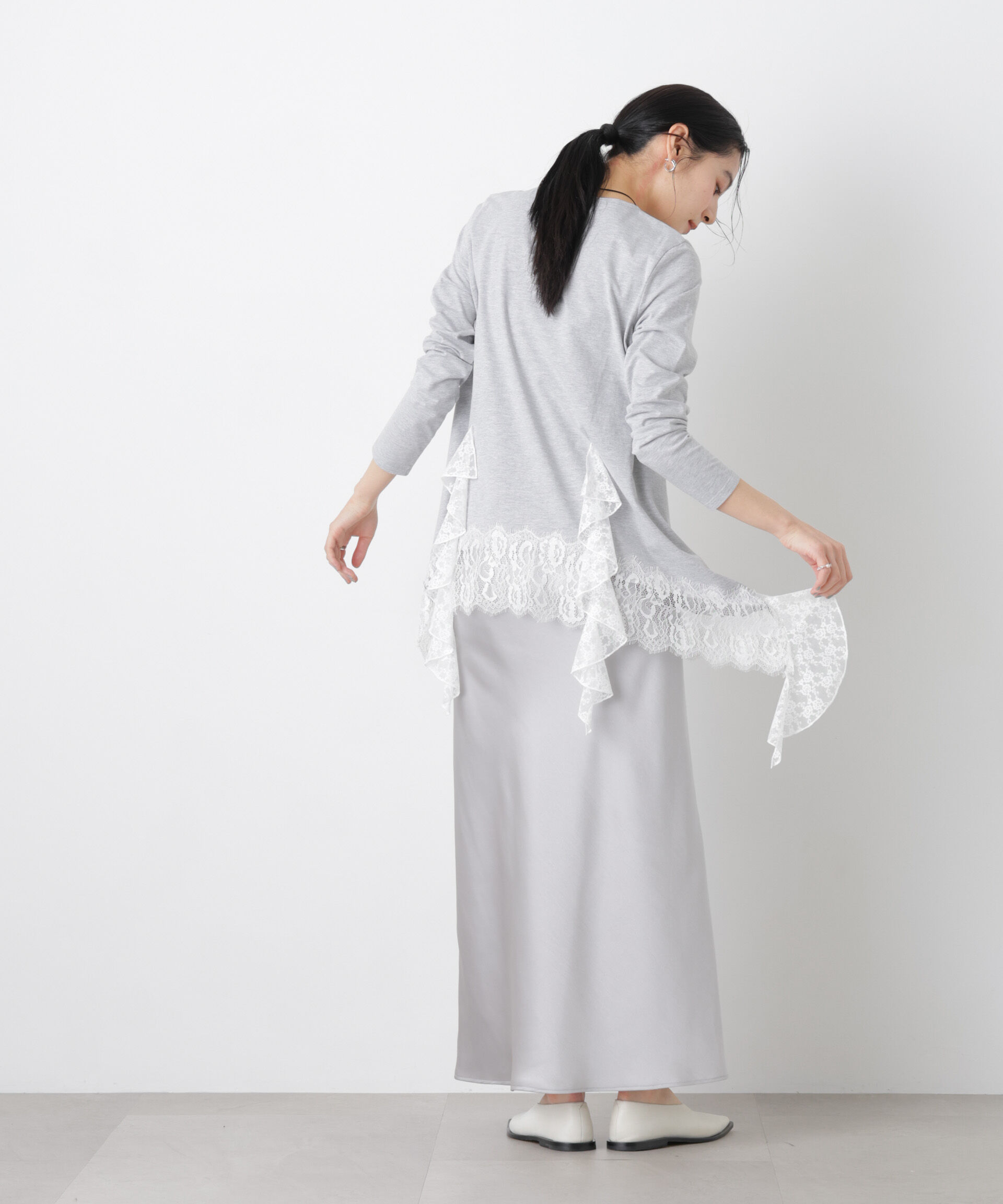 nano･universe「レースラッフルヘムカットトップス」|Tシャツ・カットソー|