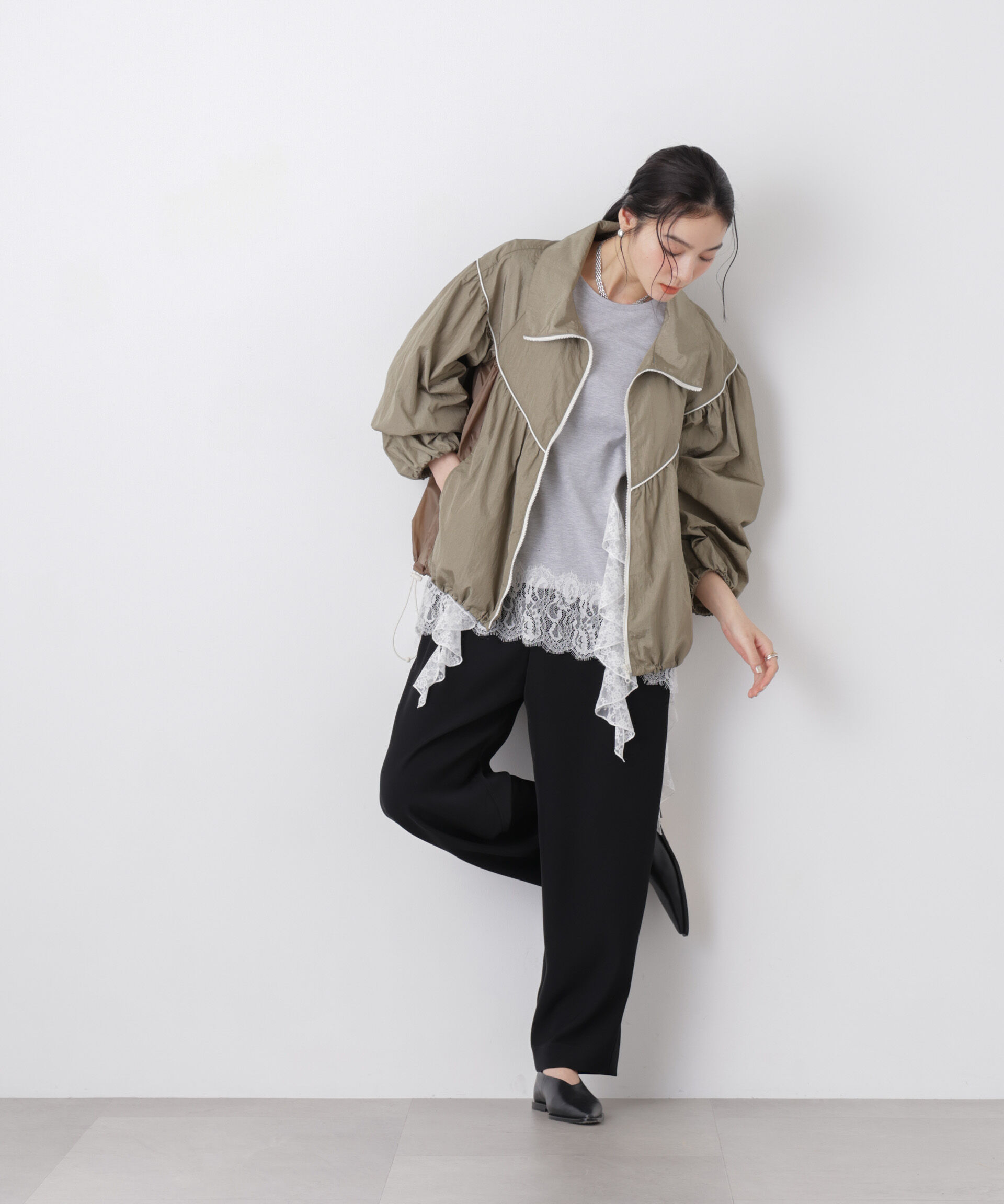 nano･universe「レースラッフルヘムカットトップス」|Tシャツ・カットソー|