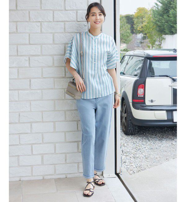 自由区「【洗える】ウスカルデニム カーブパンツ」|デニム|