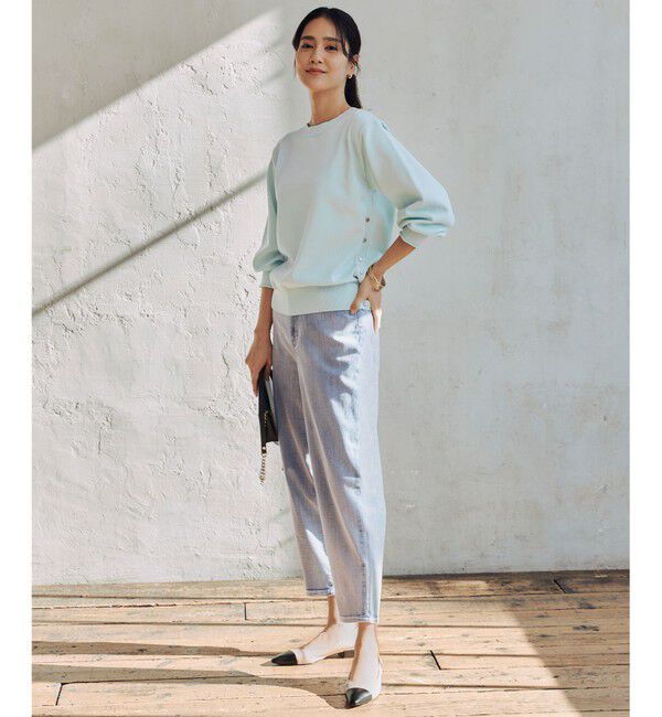 自由区「【洗える】ウスカルデニム カーブパンツ」|デニム|