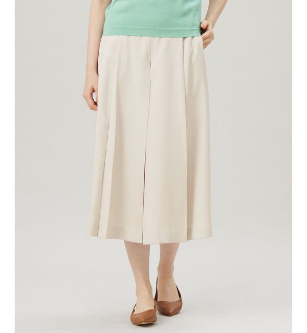 自由区「【セットアップ対応・接触冷感・洗える】リネンライクシンセティックキュロット パンツ」|キュロット|フラックス