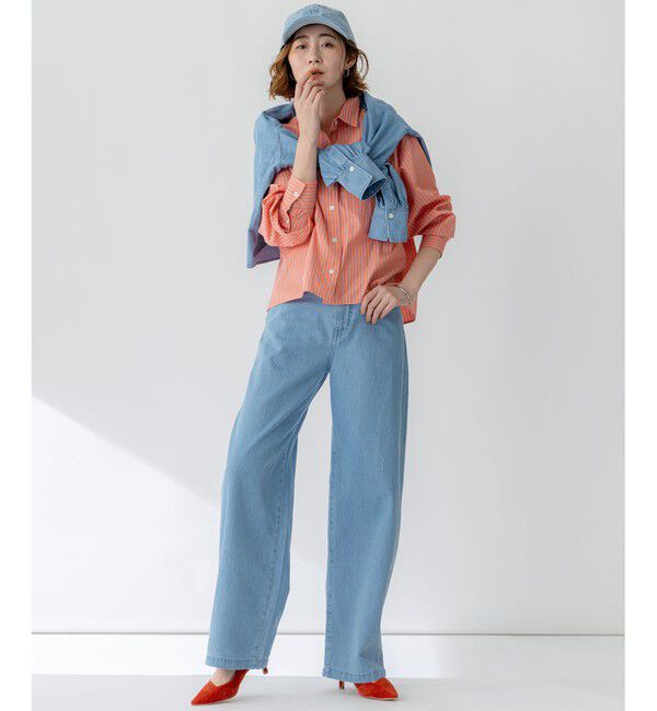 23区「【GLOW5月号掲載/洗える】ライトダンガリー ワイドパンツ」|デニム|