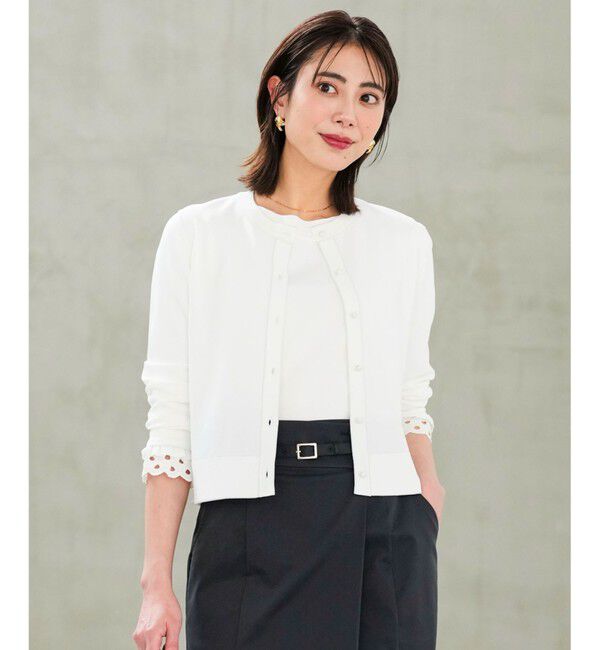 ANY SIS「【BAILA掲載/好印象ブライトニット】ラメライン カーディガン」|カーディガン|