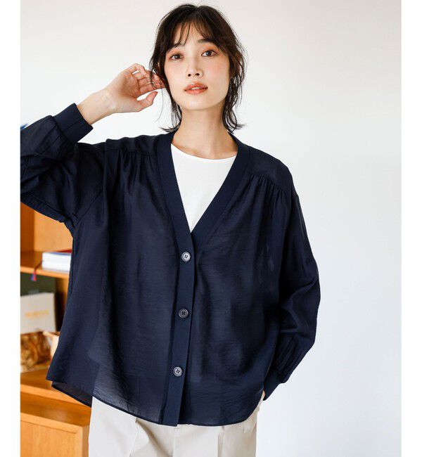 ANY SIS「シアーギャザー カーディガン」|カーディガン|