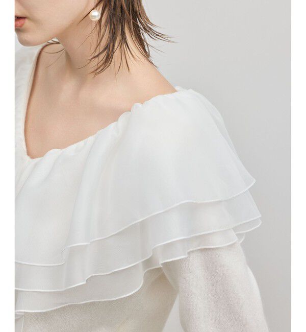 GRACE CONTINENTAL「フリルニットカーディガン」|カーディガン|