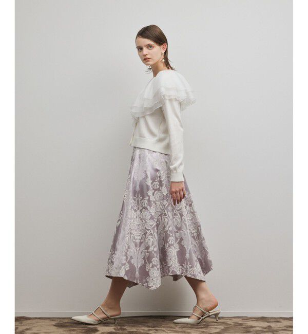 GRACE CONTINENTAL「フリルニットカーディガン」|カーディガン|