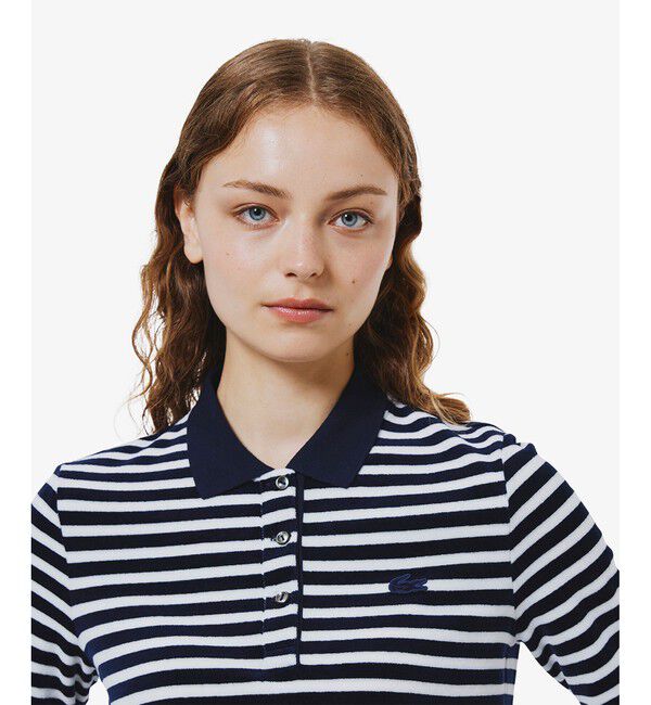 LACOSTE「ベロアボーダー半袖ポロシャツ」|ポロシャツ|