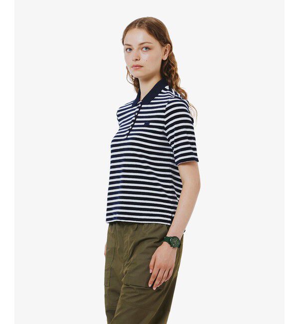 LACOSTE「ベロアボーダー半袖ポロシャツ」|ポロシャツ|