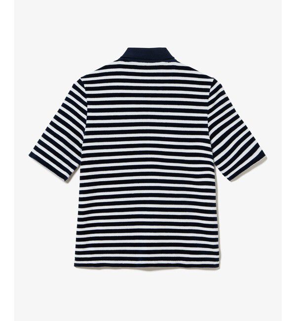 LACOSTE「ベロアボーダー半袖ポロシャツ」|ポロシャツ|