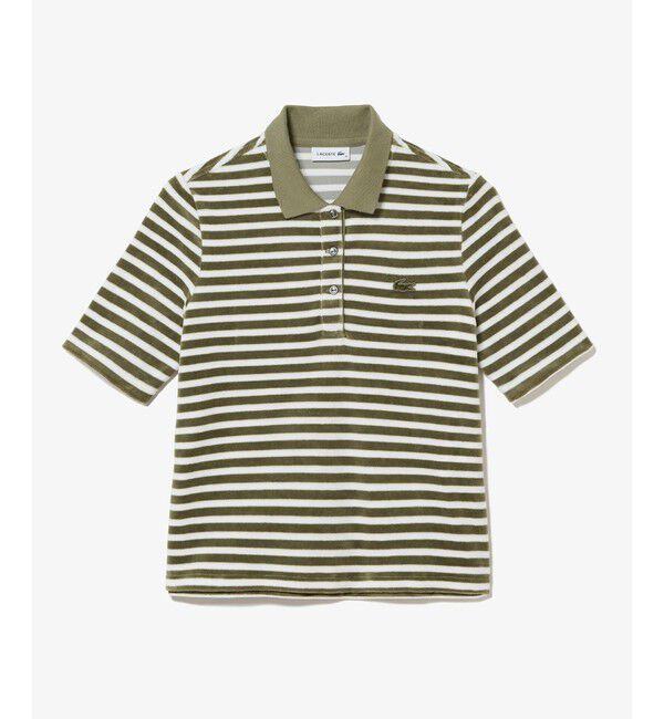 LACOSTE「ベロアボーダー半袖ポロシャツ」|ポロシャツ|