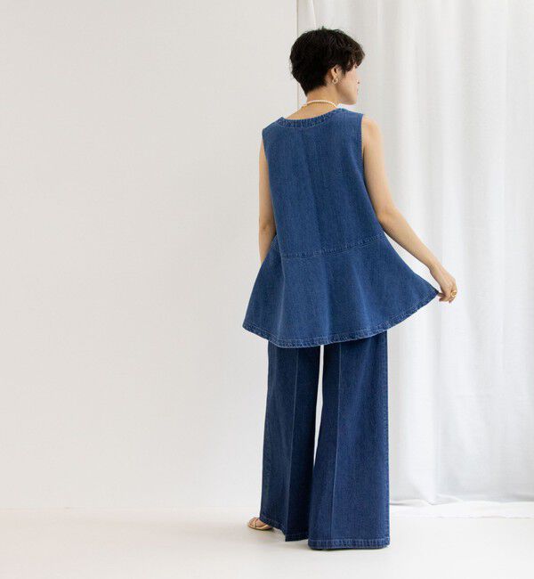 Rie Miller「【RM denim】ペプラムジレデニムブラウス」|シャツ・ブラウス|