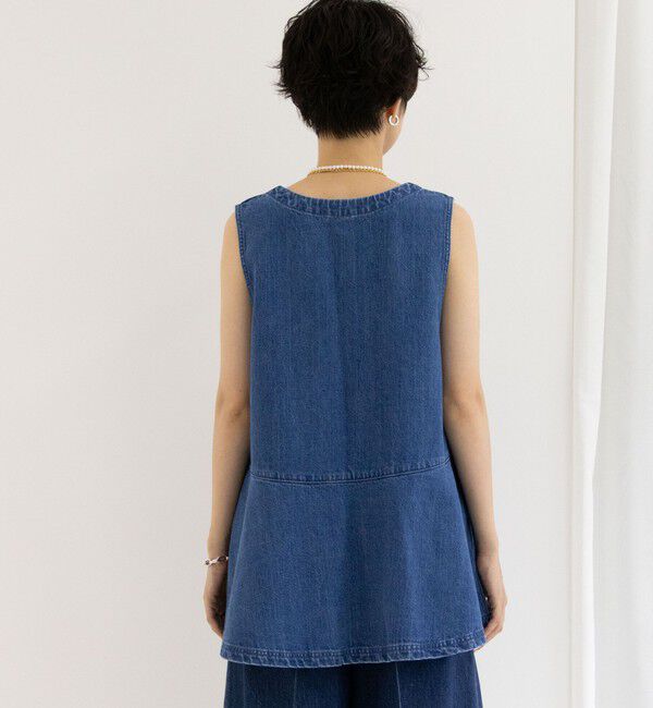 Rie Miller「【RM denim】ペプラムジレデニムブラウス」|シャツ・ブラウス|